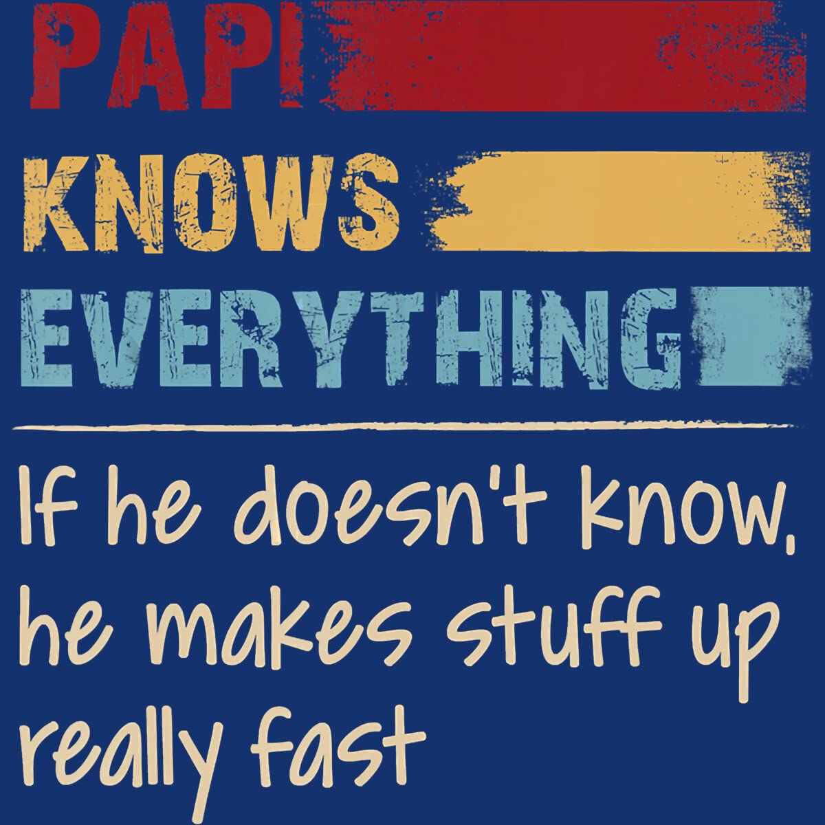 Design By Humans Women's Papi Knows Everything Racerback Tank Top - Funny Sarcastic Graphic Tee - Perfect for Casual Wear, Gym & Summer Outfits