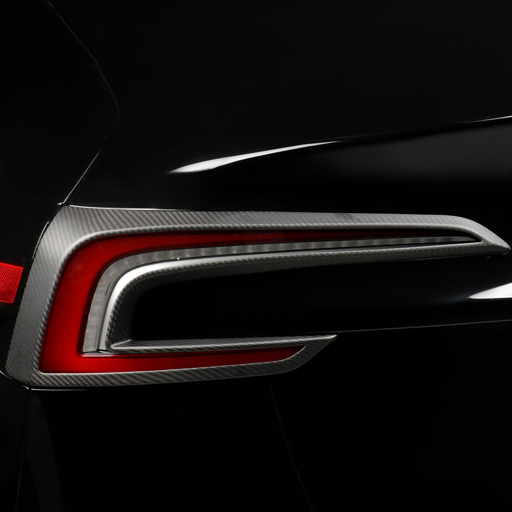 Tesla 2024+ Model 3 Highland Carbon Fiber Tail Light Accents - Sporty Rear Styling Upgrade for Enhanced Aesthetics & Performance | Perfect for Car Enthusiasts & Customization Lovers