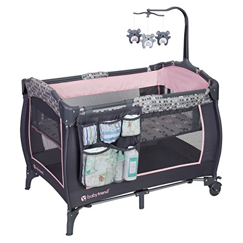 Baby Trend E Nursery Center - Portable Infant Playard with Bassinet & Changing Table, Starlight Pink | Safe & Comfortable for Newborns & Toddlers | Perfect for Home, Travel & Daycare Use