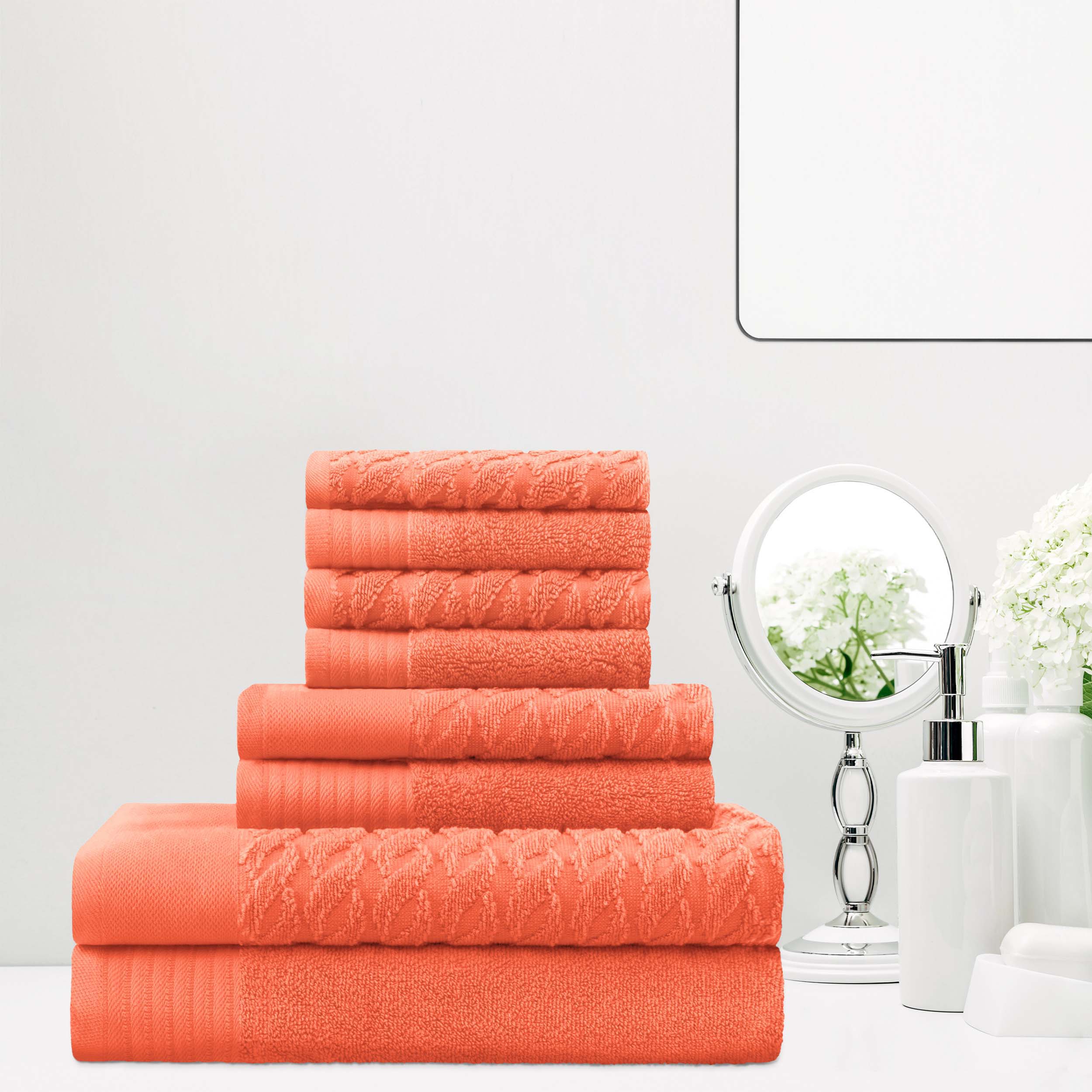 Premium 6-Piece Turkish Cotton Towel Set - Ultra Absorbent, Soft & Quick-Drying Bath Towels for Spa, Gym & Luxury Home Use