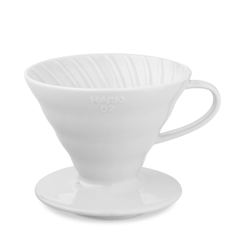 Hario V60 02 Ceramic Coffee Dripper - White Pour Over Coffee Maker for Specialty Brewing at Home or Office | Perfect for Single Cup Drip Coffee Lovers