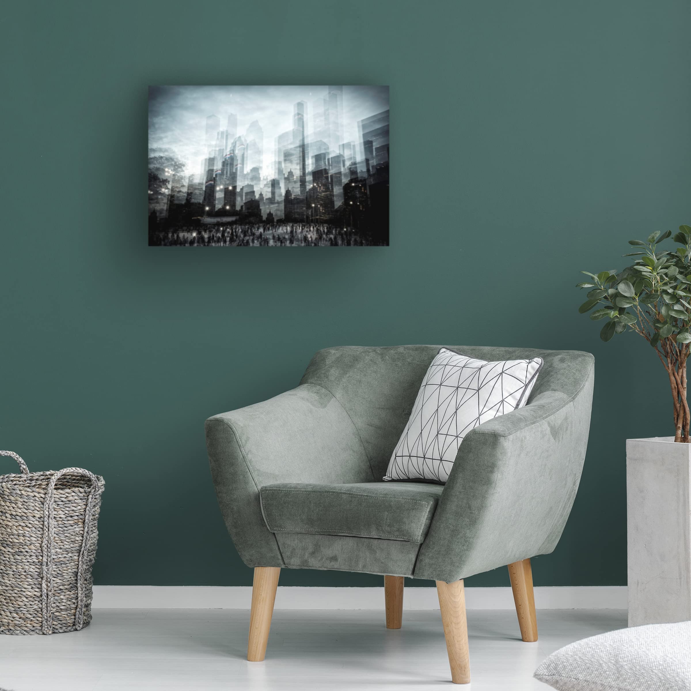 Trademark Fine Art 'Double Exposure' Canvas Wall Art by Krisztina Lacz - Modern Abstract Home Decor for Living Room & Bedroom