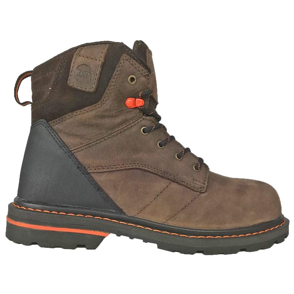 Hoss Men's Carson 6 Inch Soft Toe Work Boots - Durable Safety Shoes for Construction, Warehouse & Outdoor Work - Comfortable Steel Toe Work Boots for Men