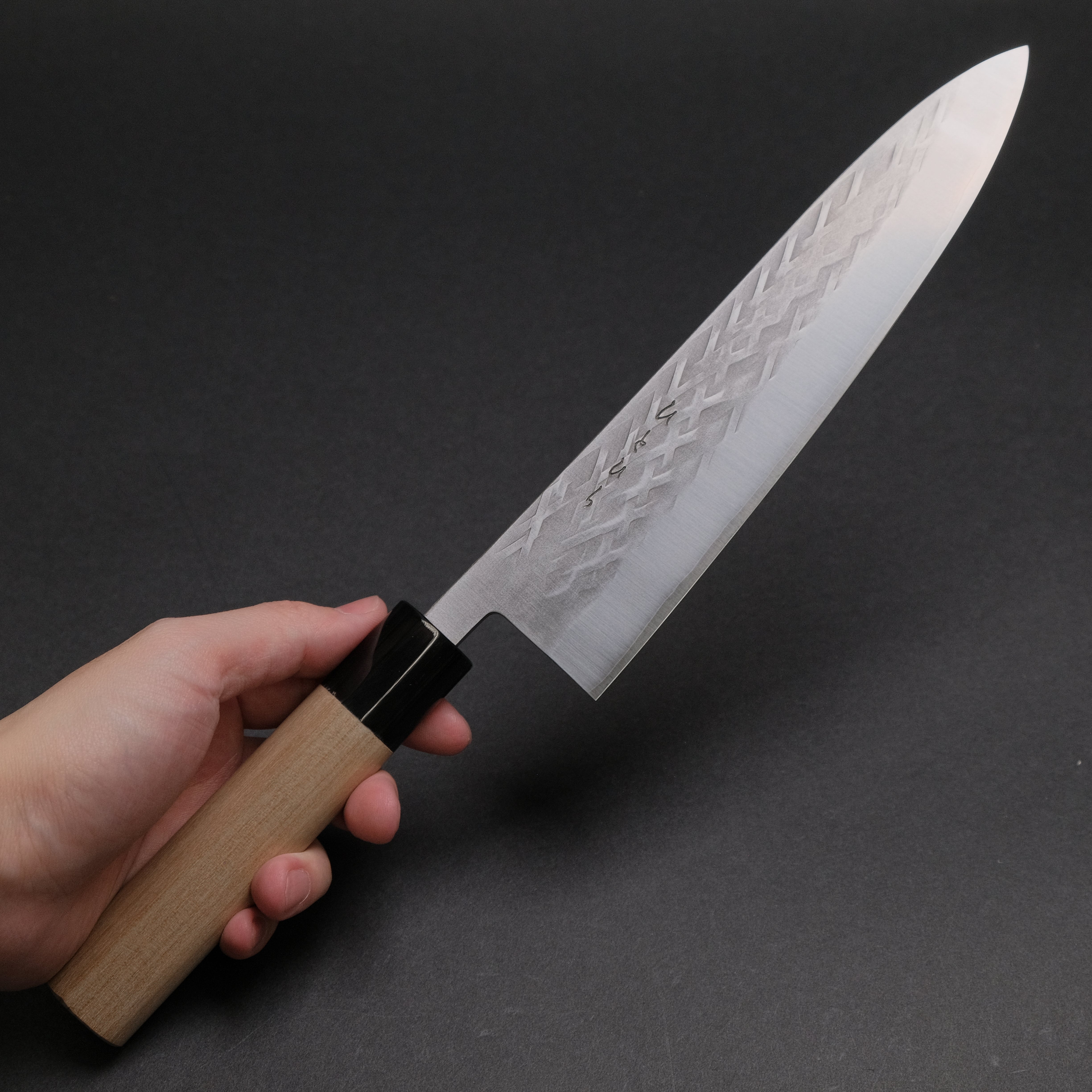 Hitohira TD SLD Tsuchime Gyuto 210mm Japanese Chef Knife with Ho Wood Handle - Professional Kitchen Knife for Slicing, Dicing & Meat Cutting