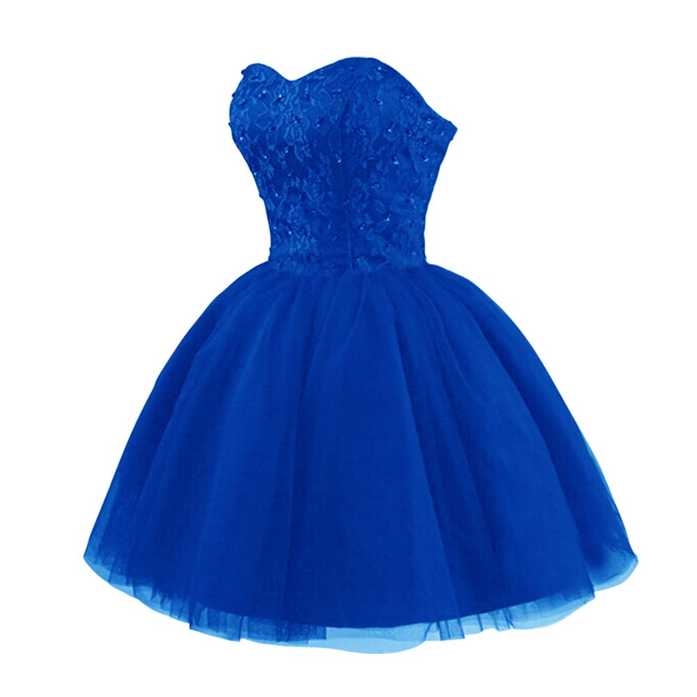Strapless Prom Dresses 2024 | Short Lace Tulle A-Line Quinceanera & Homecoming Dresses for Juniors | Cocktail Party, Sweet 16, Formal Dance & Special Occasion Wear