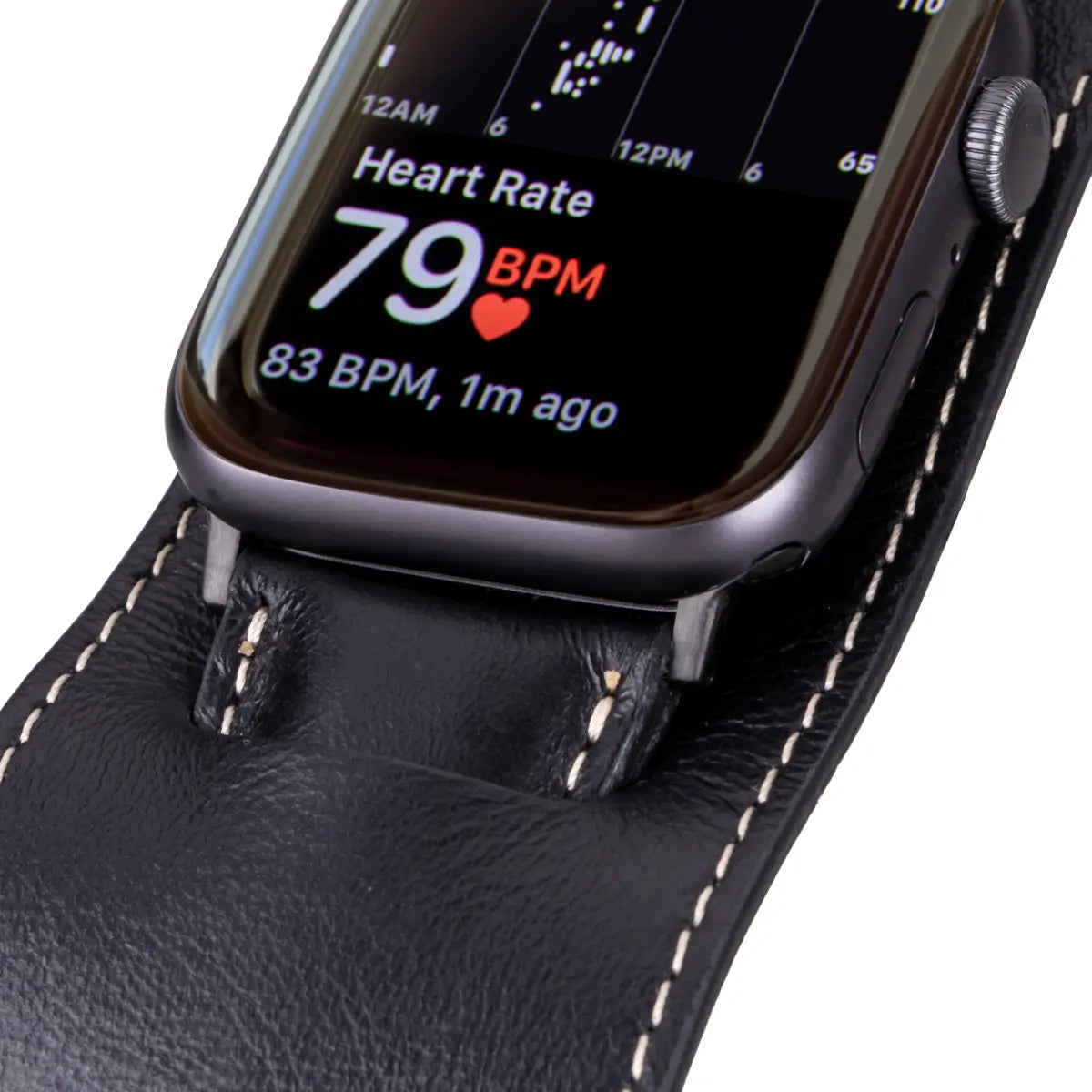 Premium Black Leather Cuff Strap for Apple Watch - Stylish & Durable Replacement Band for Workouts, Office & Everyday Wear