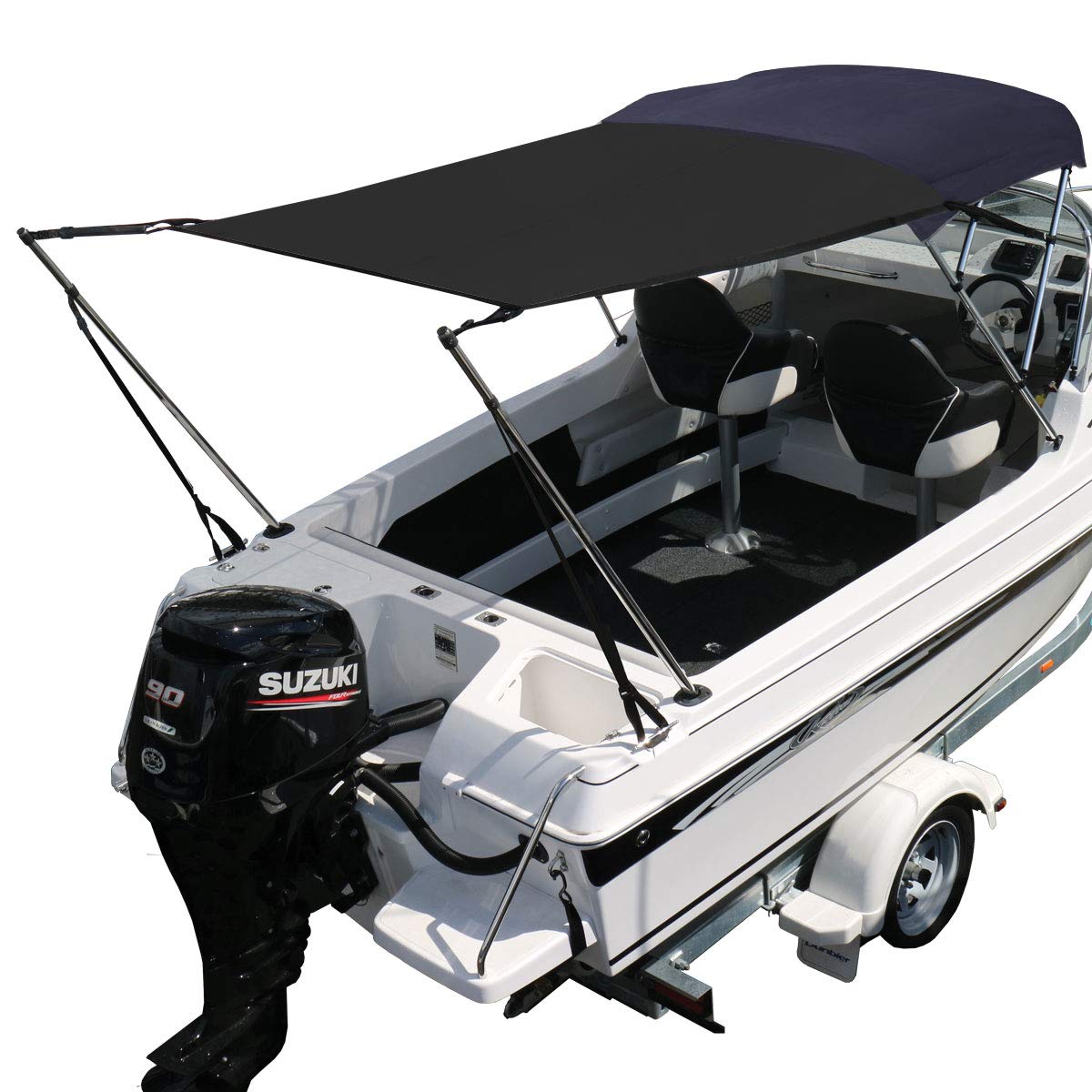 Oceansouth Bimini Extension Airflow Boat Shade - UV Protection & Ventilation for Boats, Yachts, and Pontoon - Perfect for Fishing, Cruising, and Water Sports