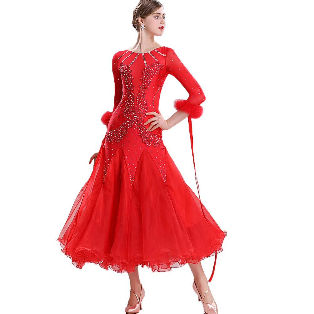 Elegant Waltz & Tango Ballroom Dance Dresses for Women - Professional Competition & Performance A-Line Costumes - Perfect for Latin Dance, Stage Shows & Social Dancing Events