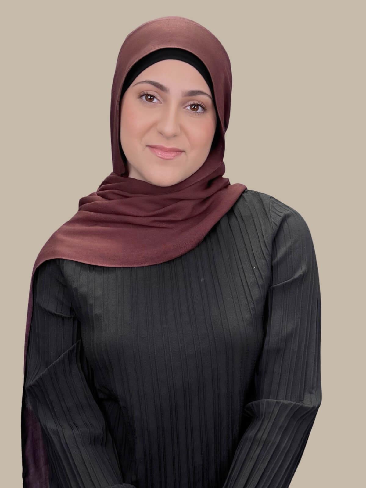 Stylish Cotton Hijab Scarf for Women - Soft & Breathable Raisin Brown - Perfect for Daily Wear, Work, and Special Occasions