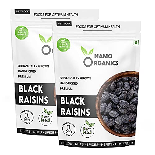 RiTrue - Organic Black Raisins with Seeds (Kali Kishmish) - 1kg - Natural Dried Fruit for Baking, Snacking & Healthy Recipes