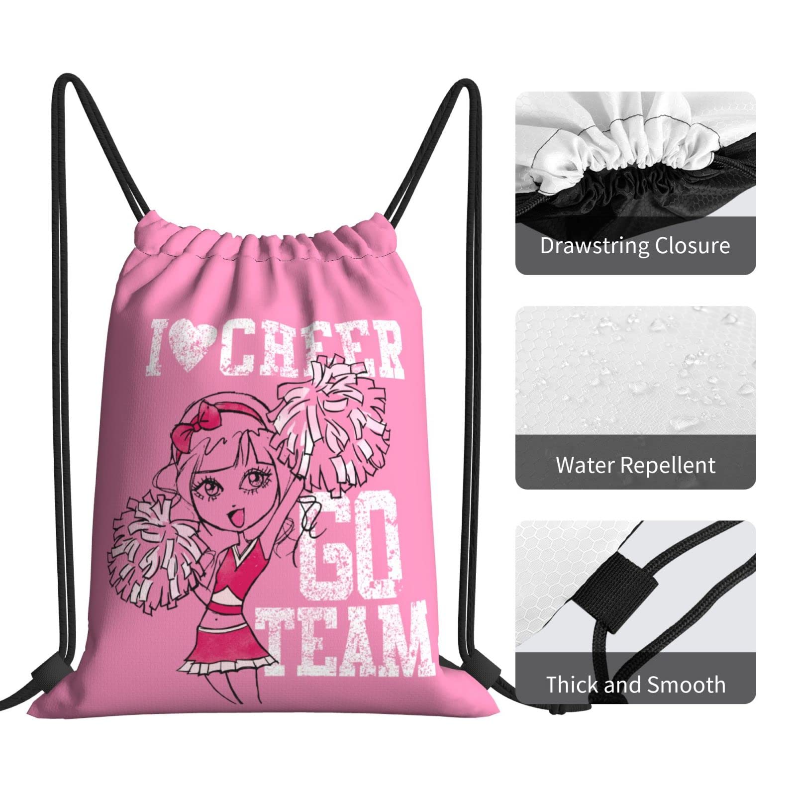 Cheerleading Gym Bags - Drawstring Sports Backpacks for Cheerleaders & Teams (One Size) - Perfect for Practice, Competitions & Team Gifts