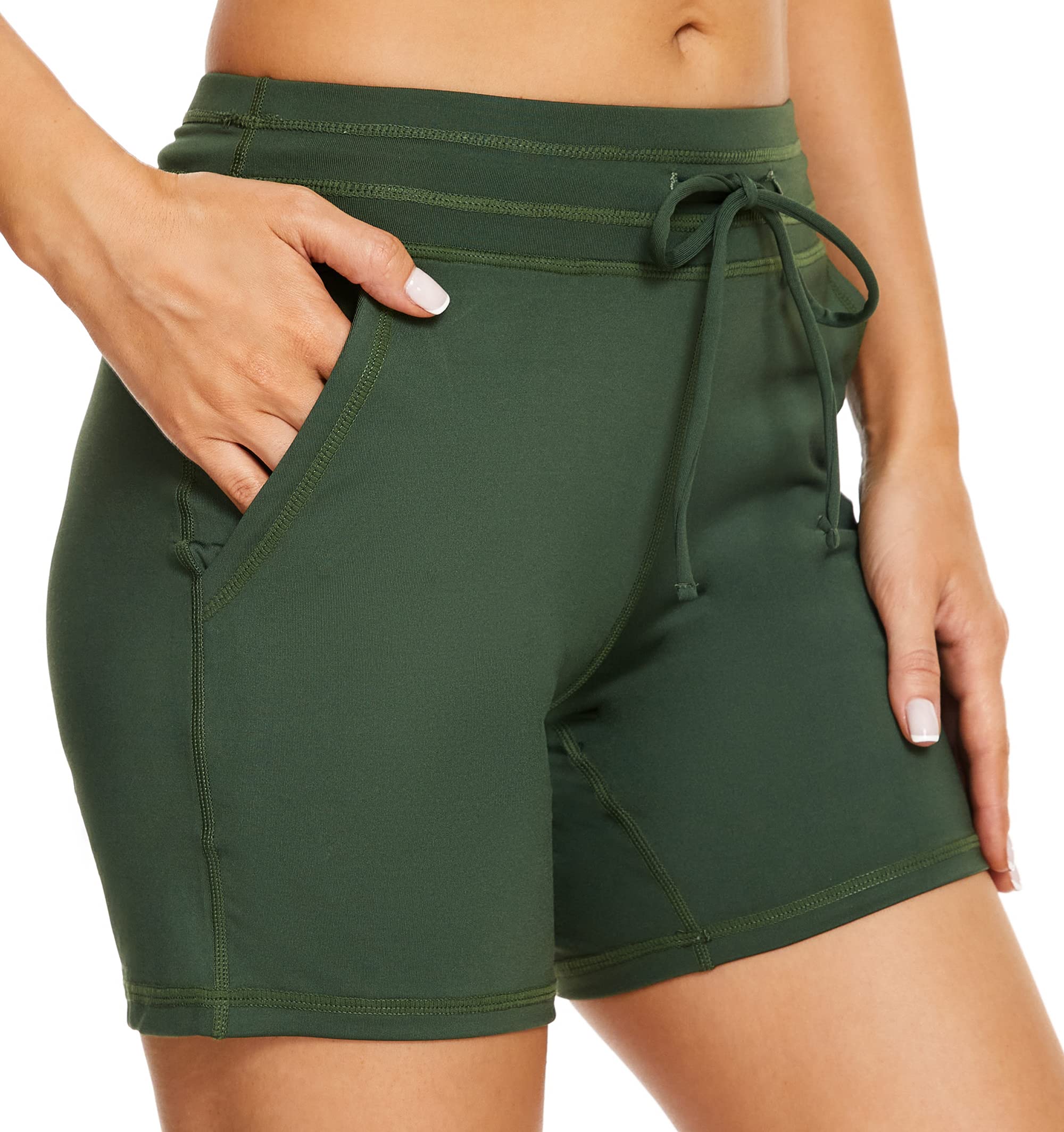 MOUEEY Women's Quick-Dry Workout Shorts with Pockets - Running, Hiking, Yoga & Gym Athletic Shorts for Women - Perfect for Outdoor Activities & Fitness Training