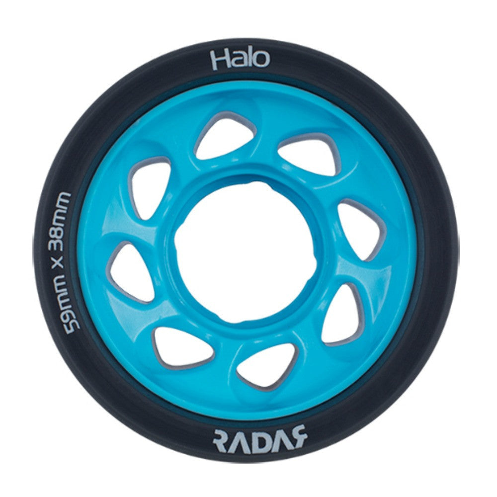 Radar Halo 59mm Quad Wheels 4 Pack - High Performance Skateboard Wheels for Smooth Riding & Tricks - Perfect for Skateboarding, Longboarding & Roller Derby