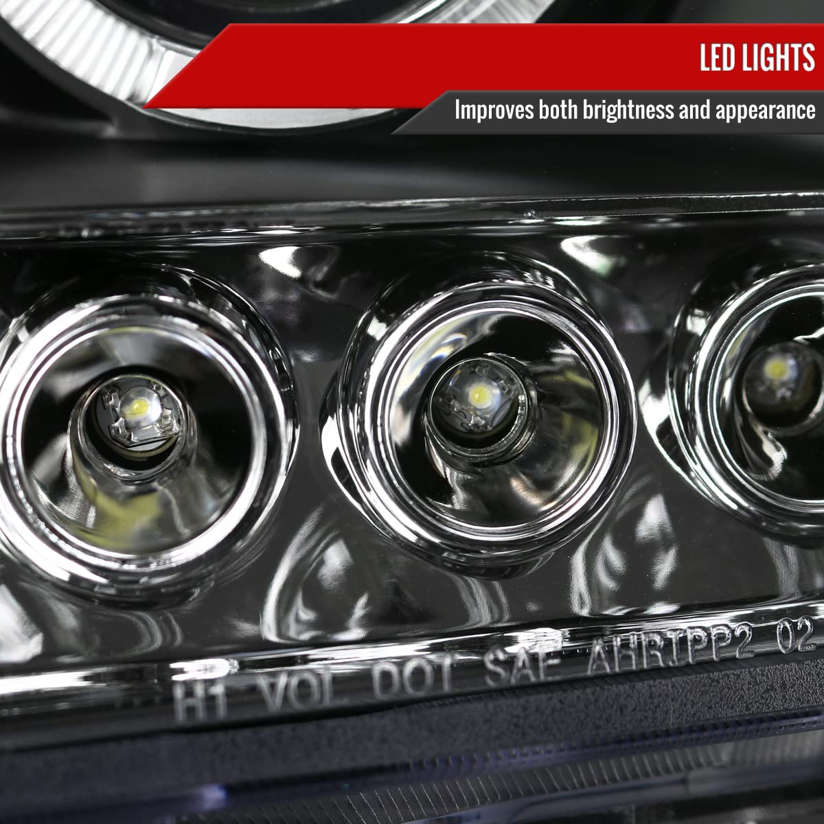 05-12 Nissan Xterra LED Halo Projector Headlights - Black HID Replacement Driving Lamps for Off-Road & Night Visibility | Upgrade Your Xterra's Style & Safety