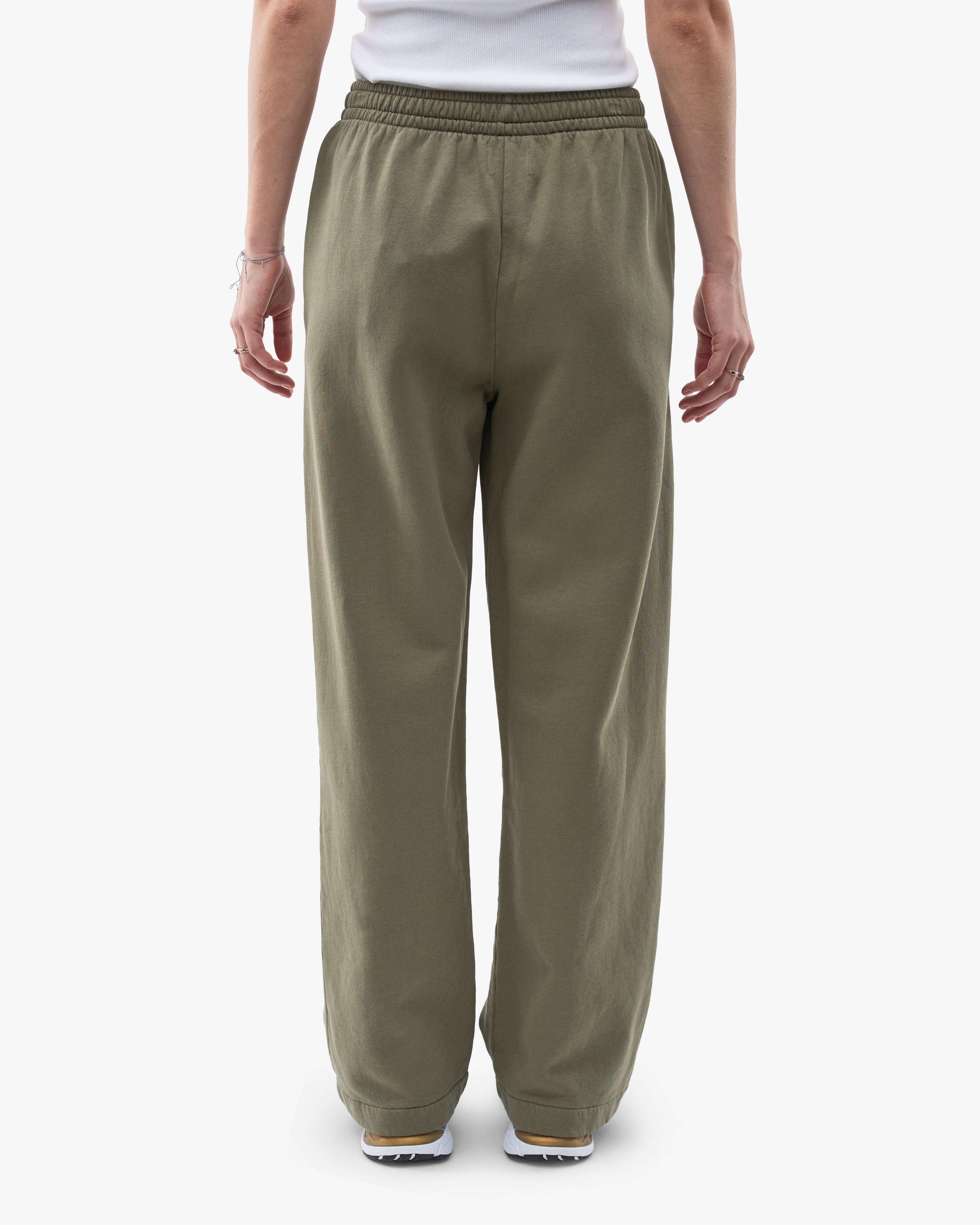 Organic Straight Leg Sweatpants for Women - Soft Comfortable Cotton Joggers in Dusty Olive - Perfect for Yoga, Lounge & Casual Wear