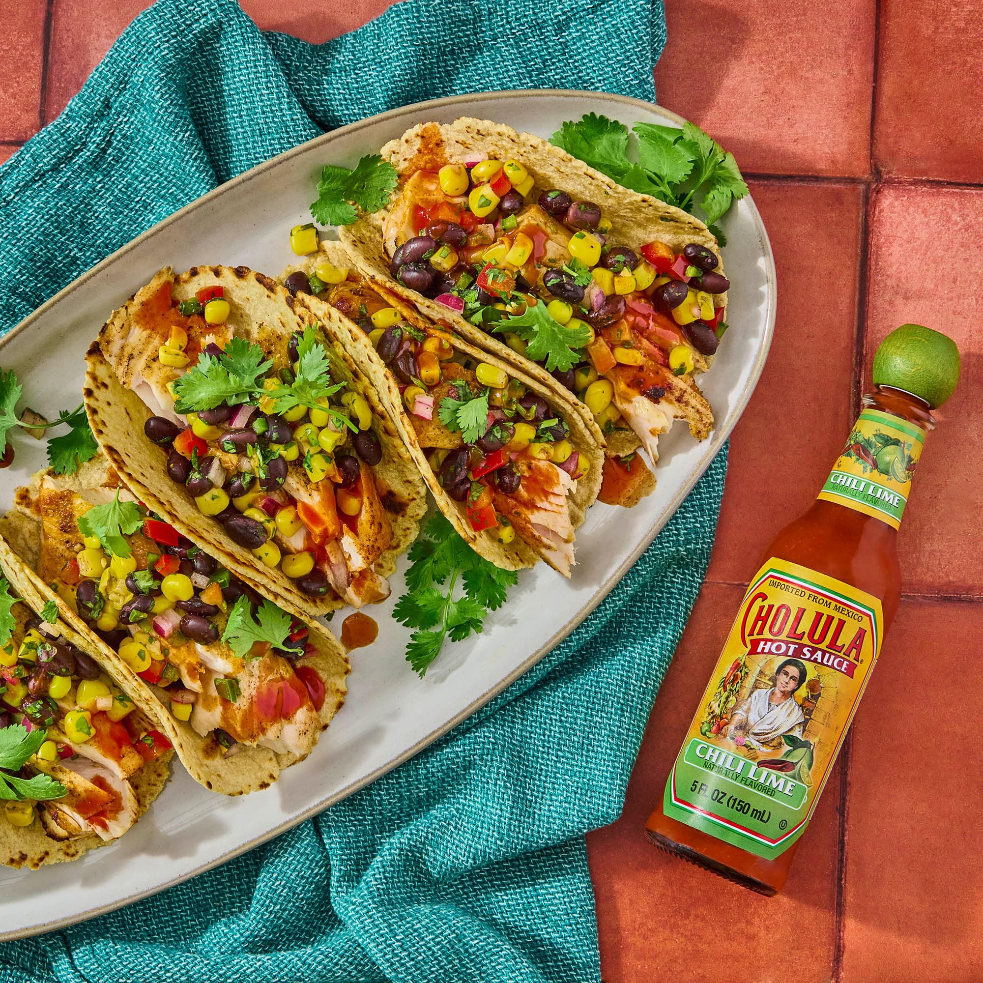Cholula Hot Sauce Chili Lime Flavor - Kosher Certified, 5 fl oz (6-Pack) - Perfect for Tacos, Wings, and Mexican Cuisine