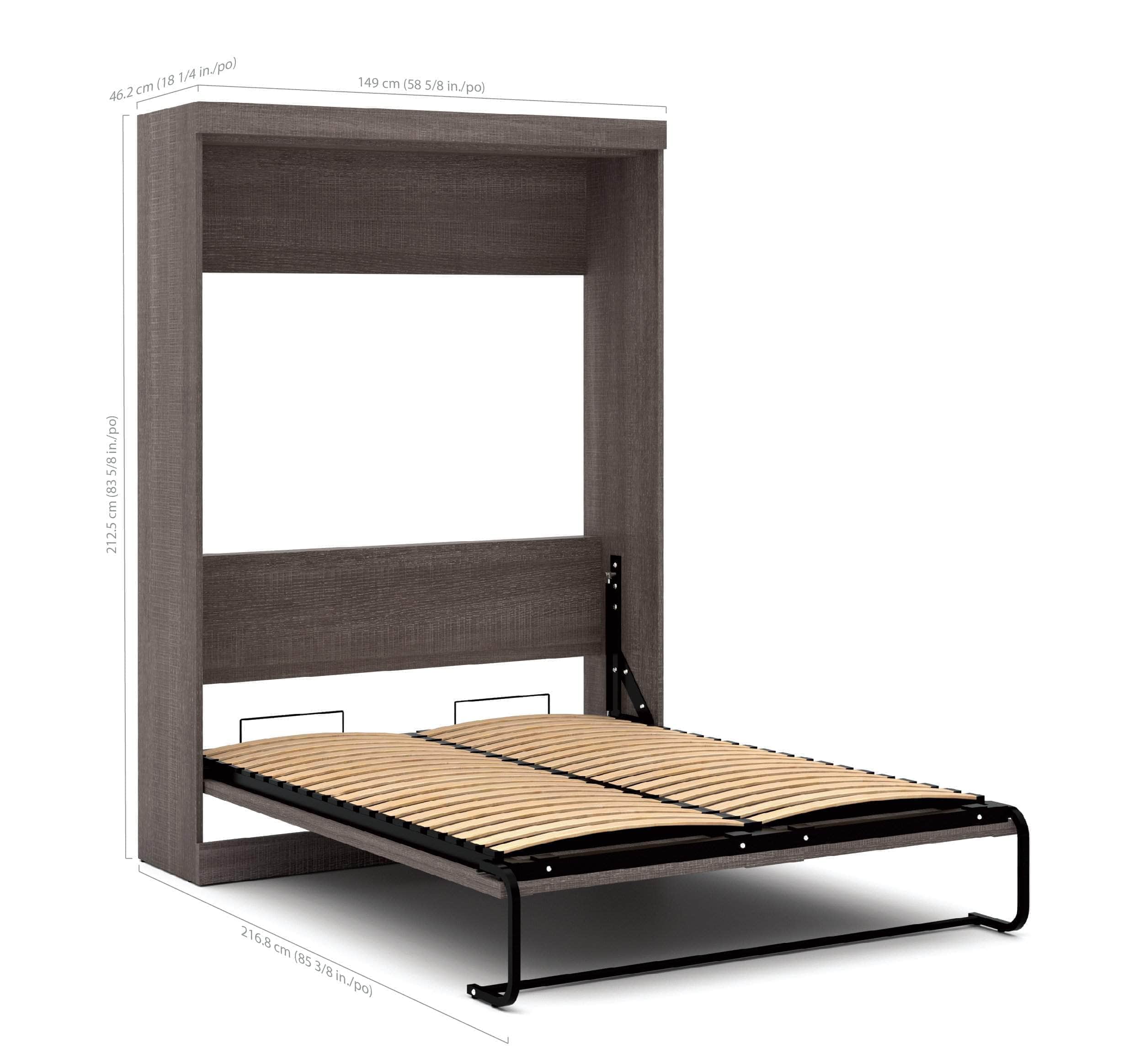 Space-Saving Full Murphy Bed with 2 Storage Units (109W) - 7 Color Options for Home, Office, or Guest Room Use