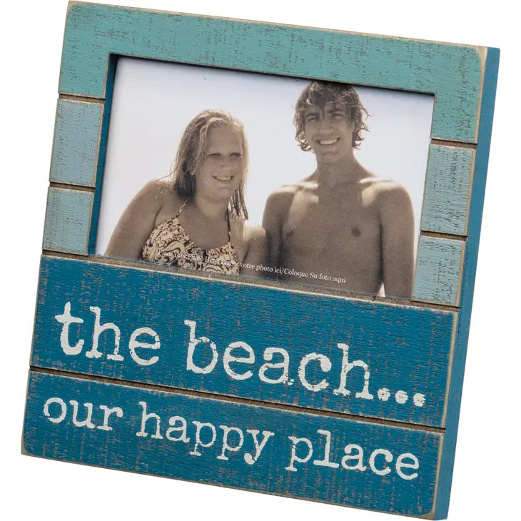 Happy Place Photo Frame - Elegant Wall Decor for Living Room, Bedroom & Office - Perfect for Family Photos, Memories & Gifts