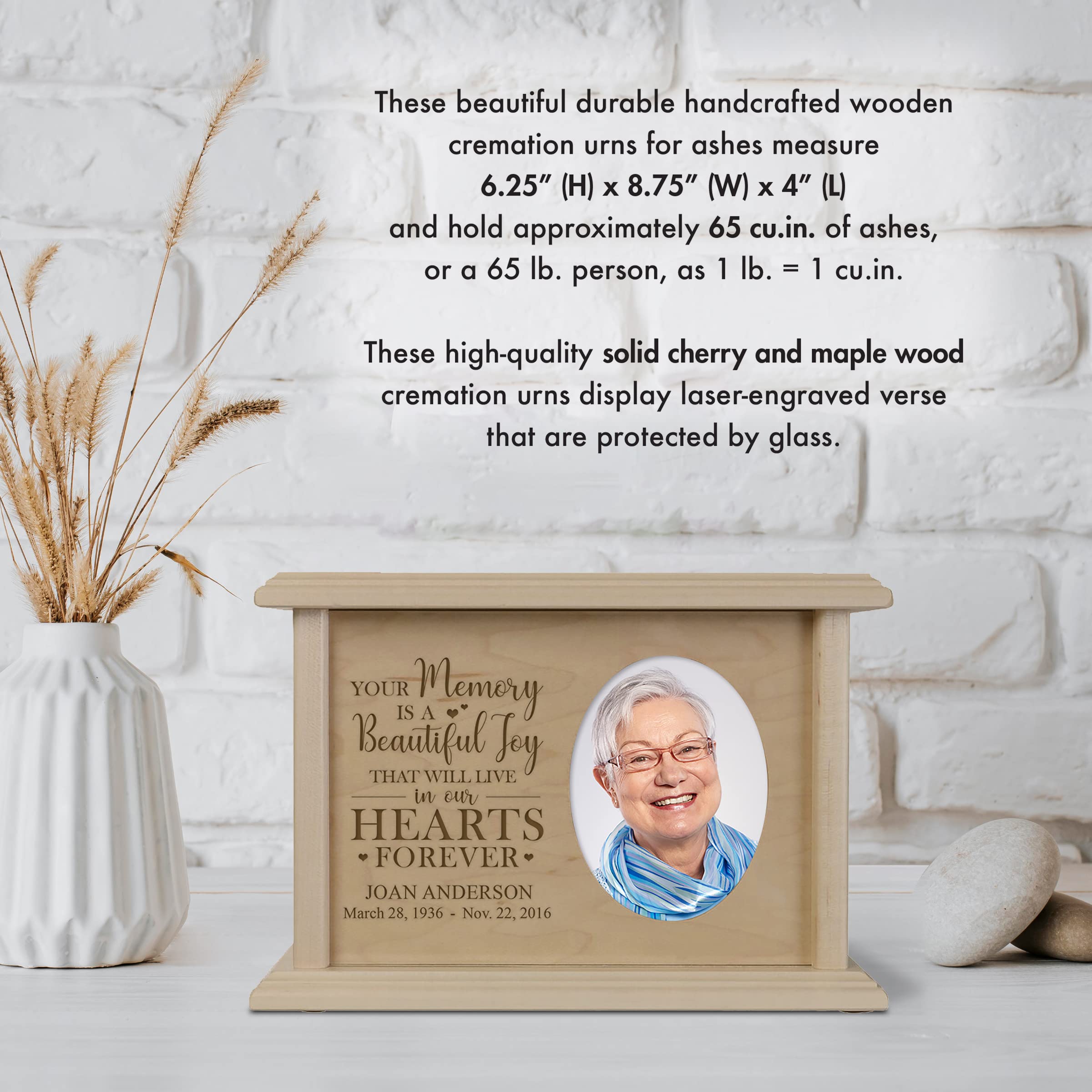 Custom Photo Wooden Urn for Ashes - Personalized Memorial Keepsake Box for Adults, Men, Women & Children - Handcrafted Cremation Urn for Human Ashes - Thoughtful Bereavement Gift for Loss of Mother, Father or Loved One | Perfect for Home Memorials, Funeral Services & Cherished Keepsakes