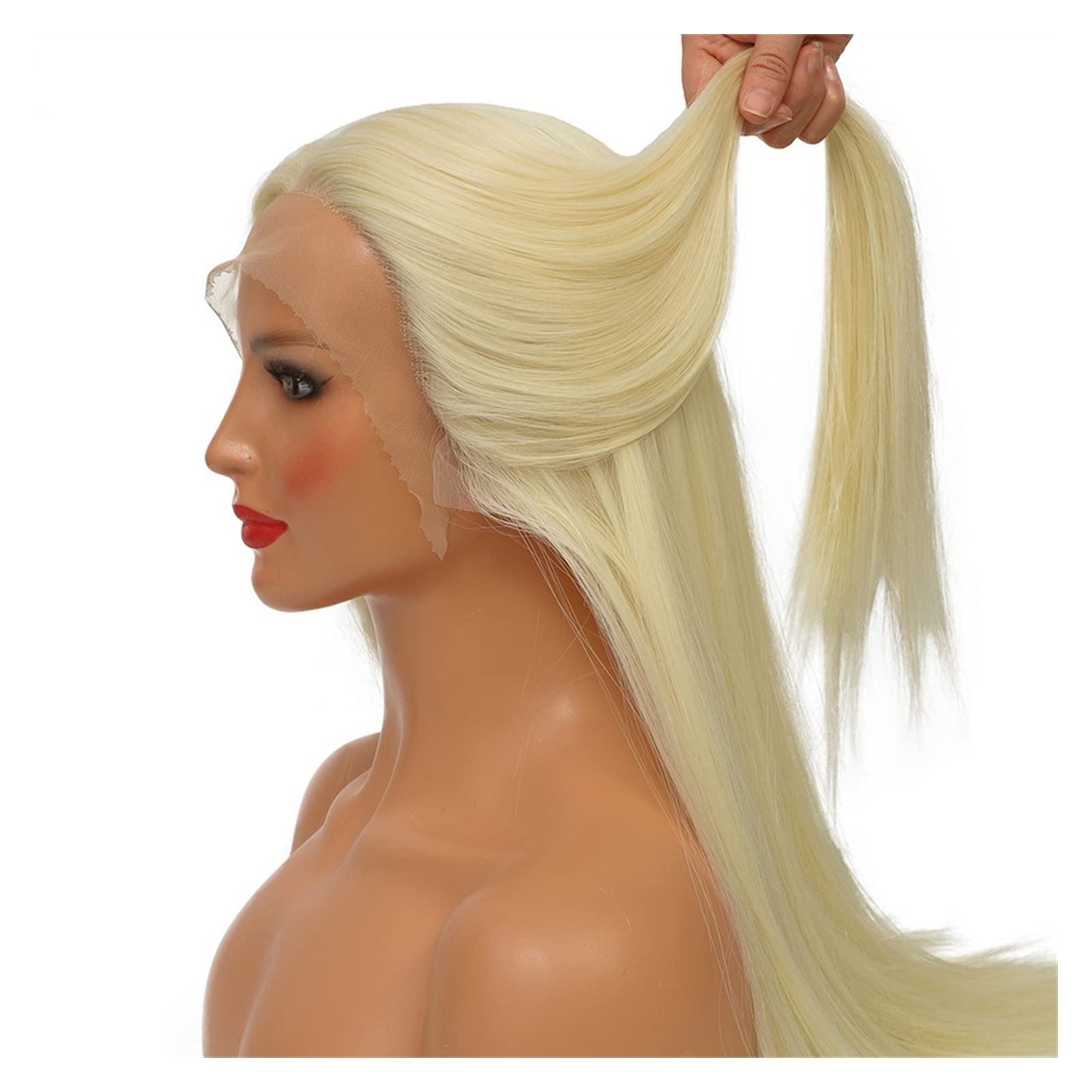 TOMYEUS 360 Lace Front Wig for Women - 18-28 Inch Glueless Synthetic Full Lace Wig with Pre-Plucked Hairline & Transparent Lace | Heat Resistant Straight Hair for Everyday Wear, Cosplay & Special Occasions