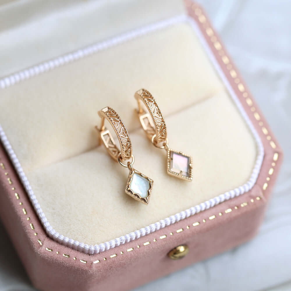 Celestial Brown Quartz Rhombus Drop Earrings for Women - Elegant Boho Jewelry Gift | Perfect for Parties, Weddings & Date Nights