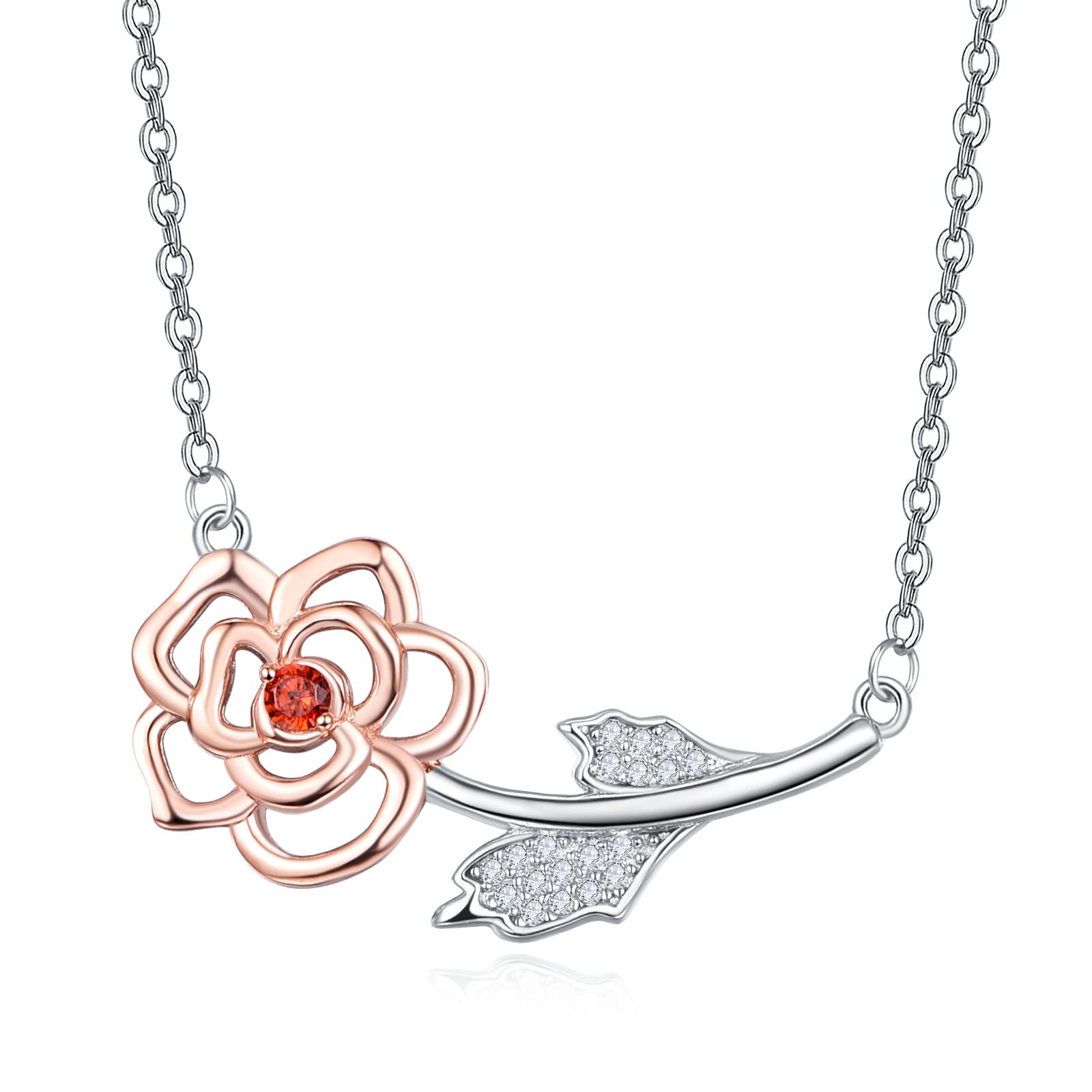 Dreamy Rose Flower Necklace for Women - 925 Sterling Silver Rose Pendant Jewelry | Elegant Birthday, Anniversary & Wedding Gift for Her | Perfect for Romantic Dates, Proposals & Special Occasions