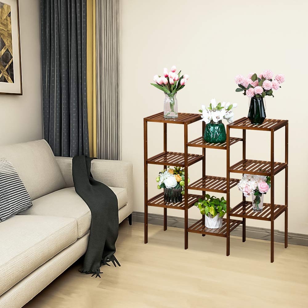 HomVent 9-Tier Adjustable Storage Shelf – Multi-Purpose Organizer for Books, Plants & Flowers | Perfect for Home, Office & Garden Organization