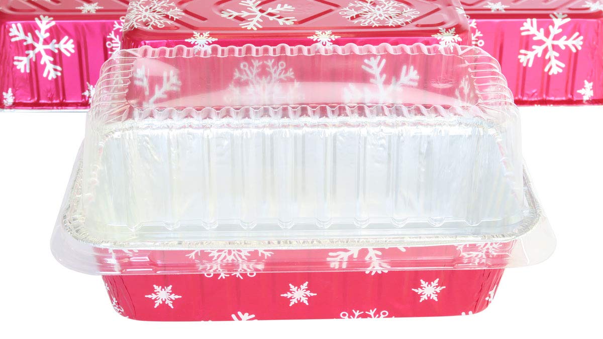 Premium 2 lb. Aluminum Foil Loaf Pans with Dome Lids - Heavy Duty Disposable Baking Tins for Holiday Cooking, Bread Making & Meal Prep (Pack of 25) - Ideal for Christmas Baking, Thanksgiving Dinner & Party Food Preparation