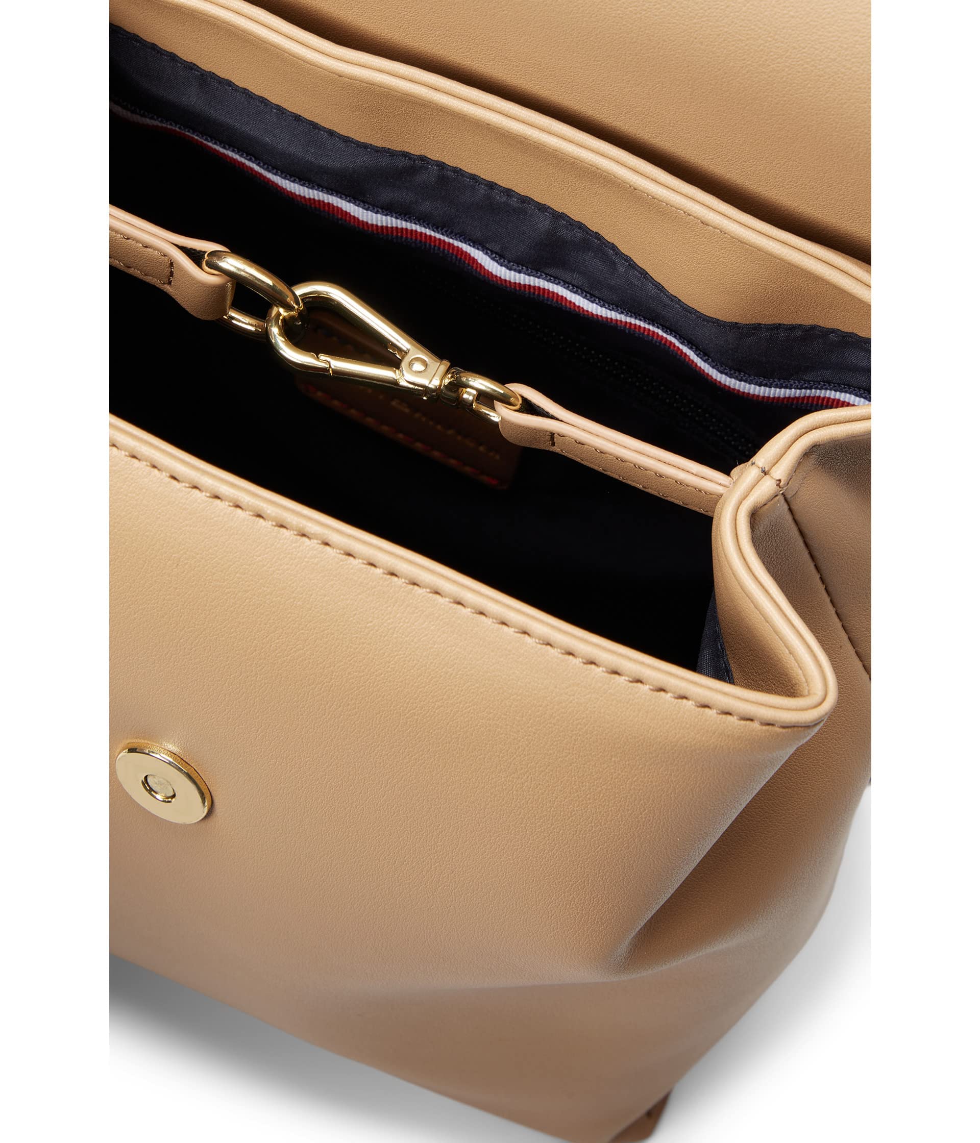 Tommy Hilfiger Rory Flap Backpack - PVC Tannin One Size - Stylish & Durable College Backpack for School, Travel & Everyday Use