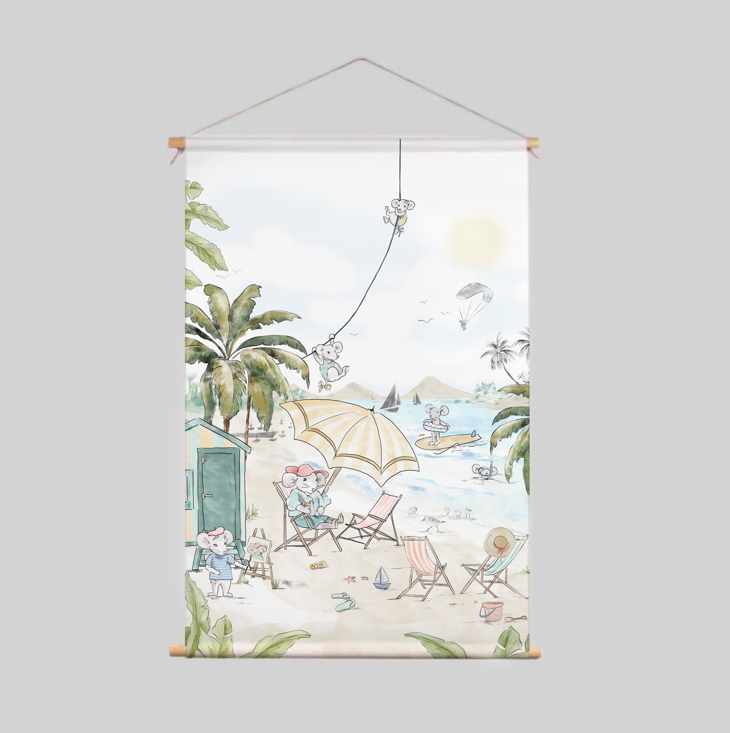 PLAYA Textile Poster - Vibrant Wall Art for Beach & Coastal Home Decor - Perfect for Living Room, Bedroom, or Office