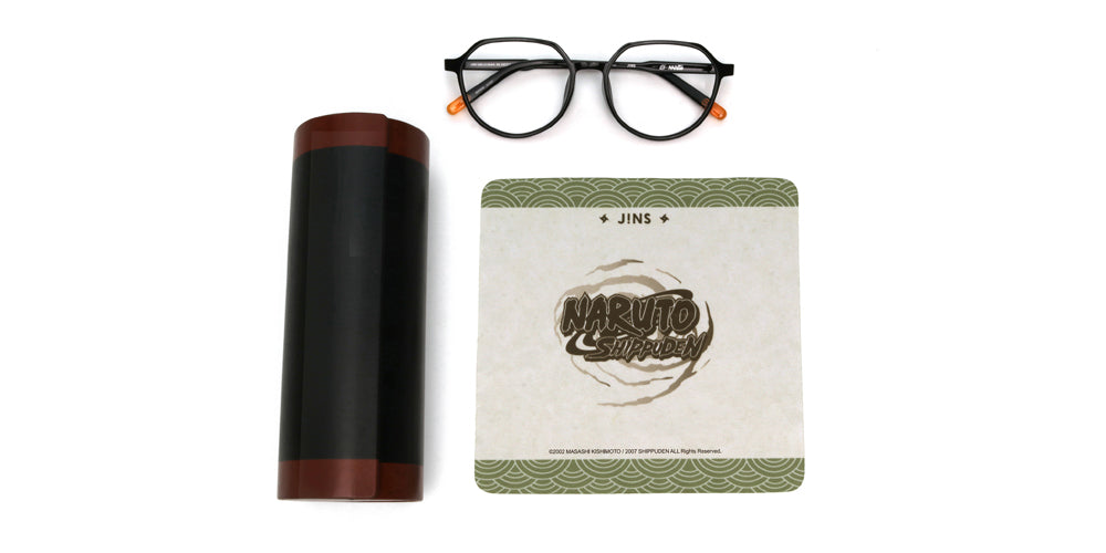 JINS x NARUTO Anime Naruto Model 2 Black Eyeglasses - Perfect for Cosplay, Anime Conventions & Daily Wear