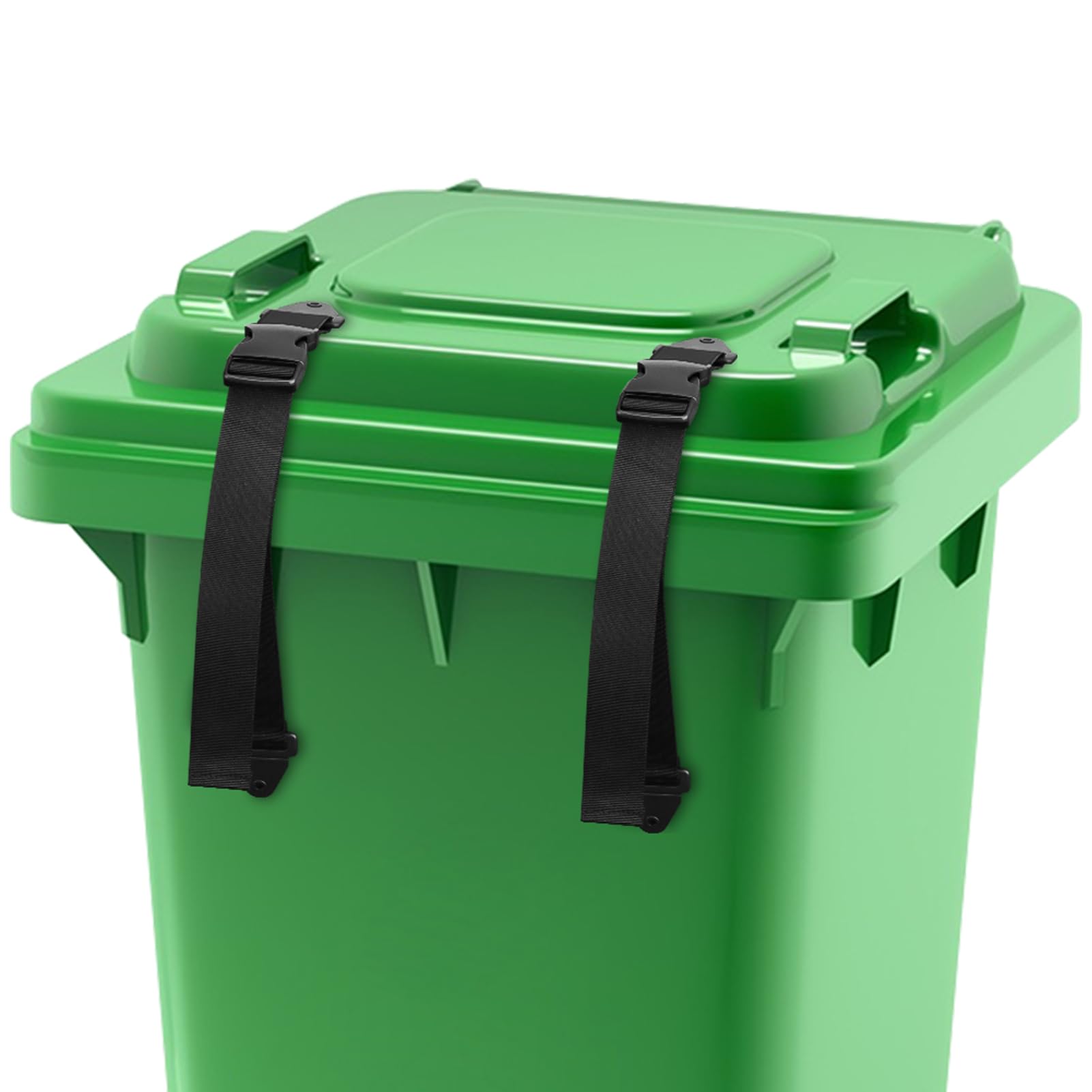 2 Pack Universal Wheelie Trash Can Lock - Adjustable Garbage Bin Lid Lock for Outdoor Use, Secures Bins Against Animals Like Squirrels, Dogs & Bears - Perfect for Home, Camping & Backyard Waste Management