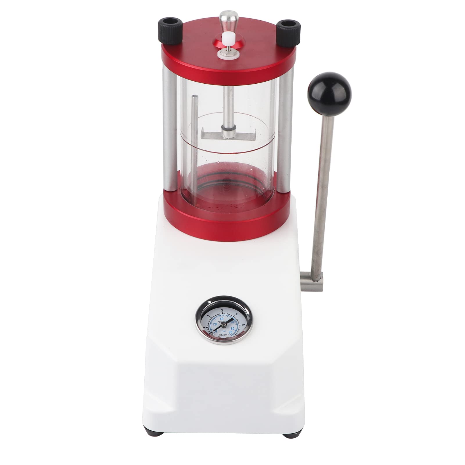 Professional Watch Pressure Tester - Waterproof Testing Tool with Transparent Cylinder for Watchmakers | 2-Watch Case Resistance Pressure Test Machine | Perfect for Watch Repair, Maintenance & Quality Control in Jewelry Shops & Watchmaking Studios