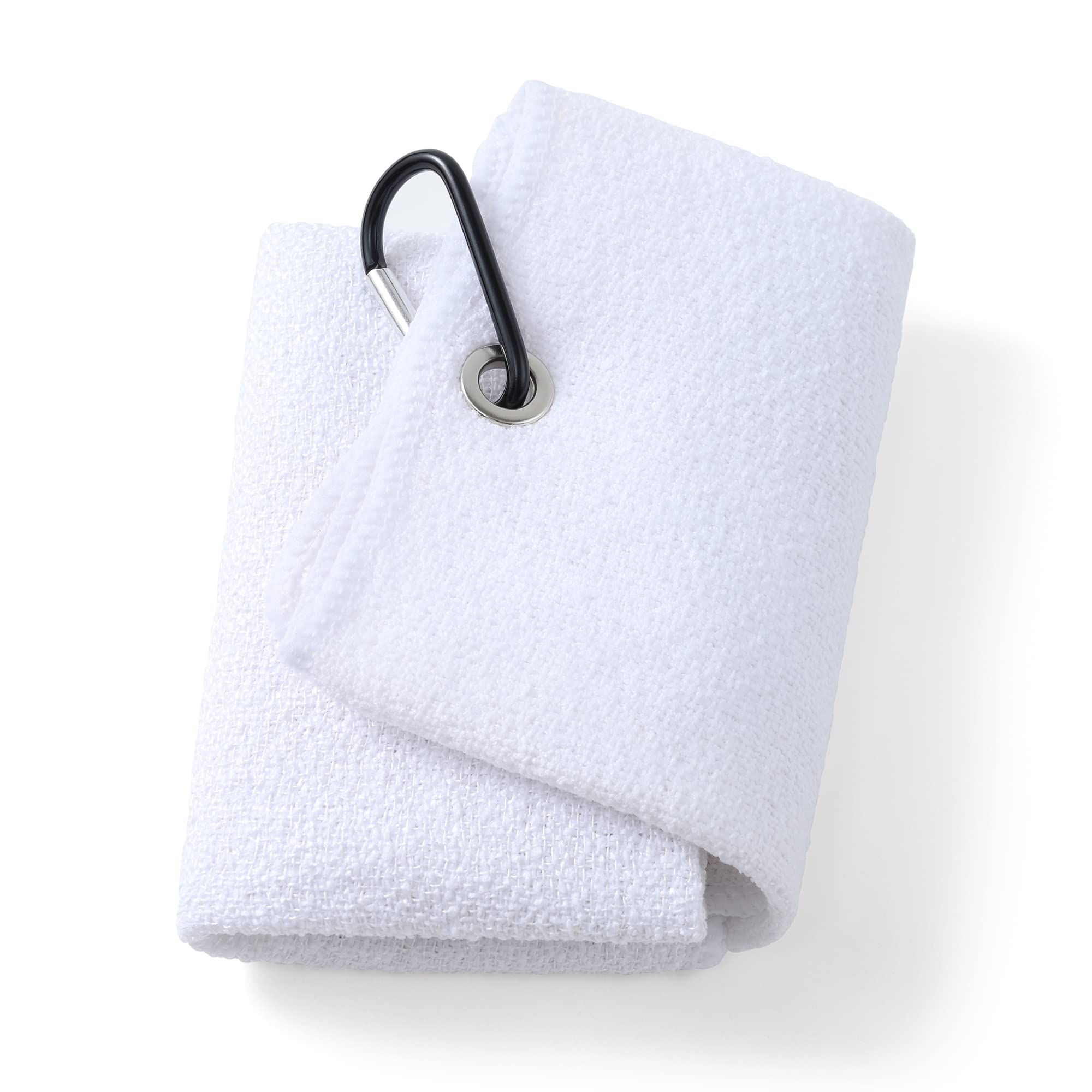 Tri-fold Golf Towel with Dirt Scrub & Soft Side - Club & Ball Cleaning - for Golfers