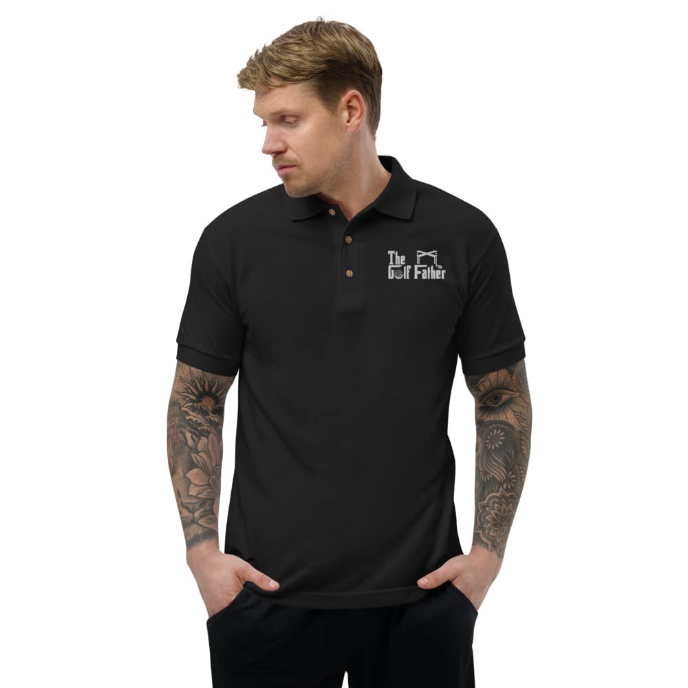 Funny Golf Shirt for Dads - 'The Golf Father' Embroidered Polo Shirt | Perfect Father's Day Gift for Golf Lovers | Ideal for Golf Courses, Tournaments & Casual Wear