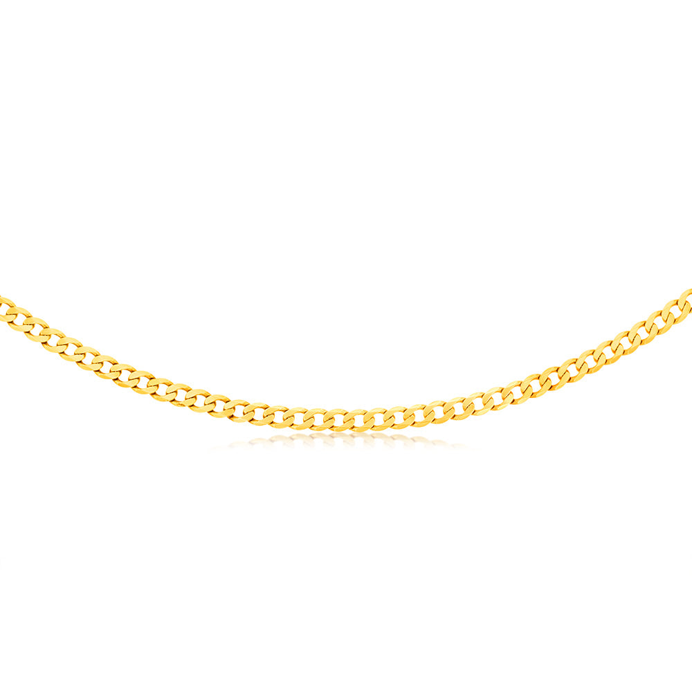9ct Yellow Gold 55cm Curb Chain Necklace for Men & Women - Elegant Unisex Jewelry Gift for Birthday, Anniversary & Special Occasions