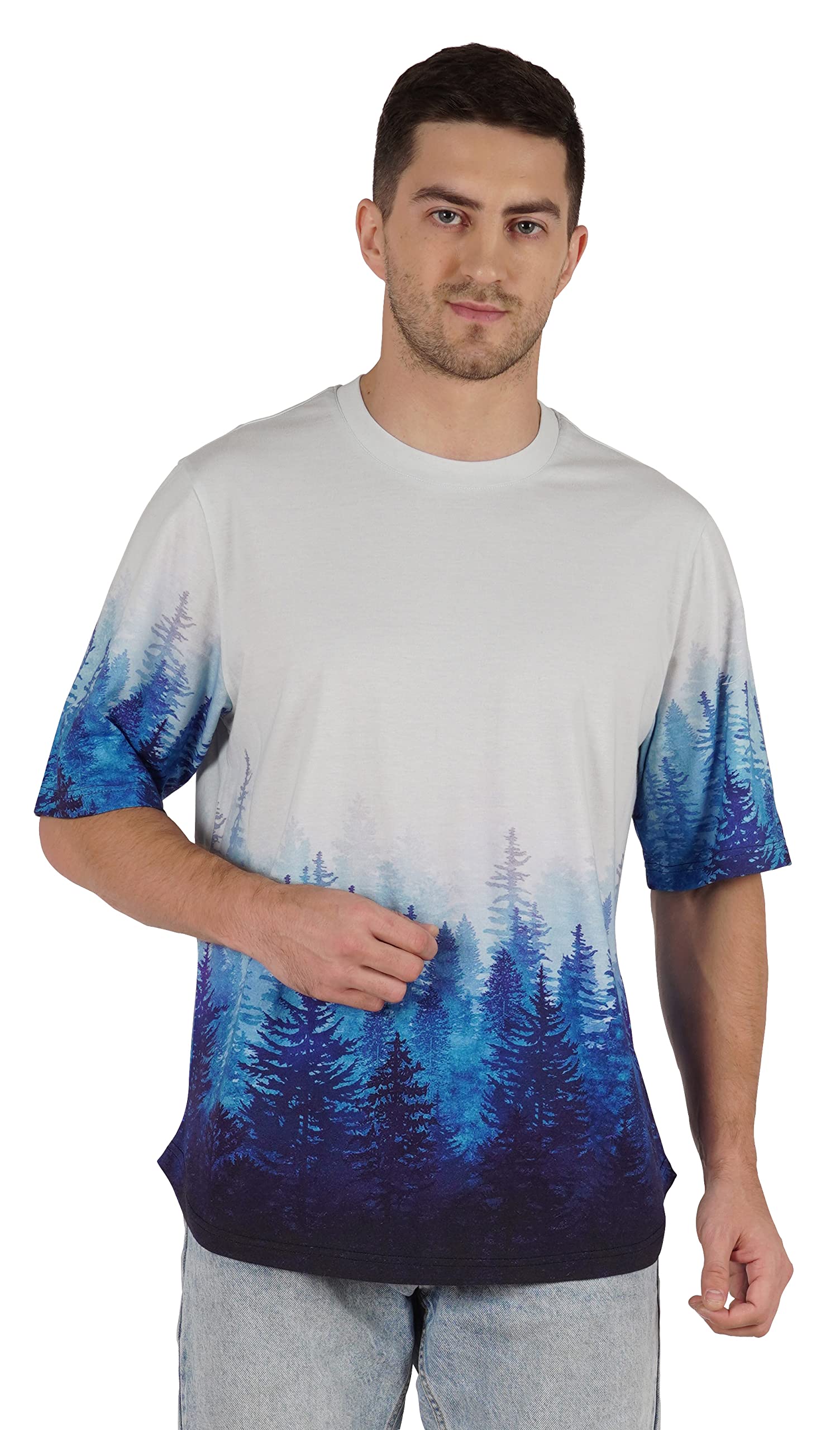 **Inkmeso Men's Half Sleeve T-Shirt - Loose Fit Casual Printed Tee for Summer, Beach, Holiday & Everyday Wear**