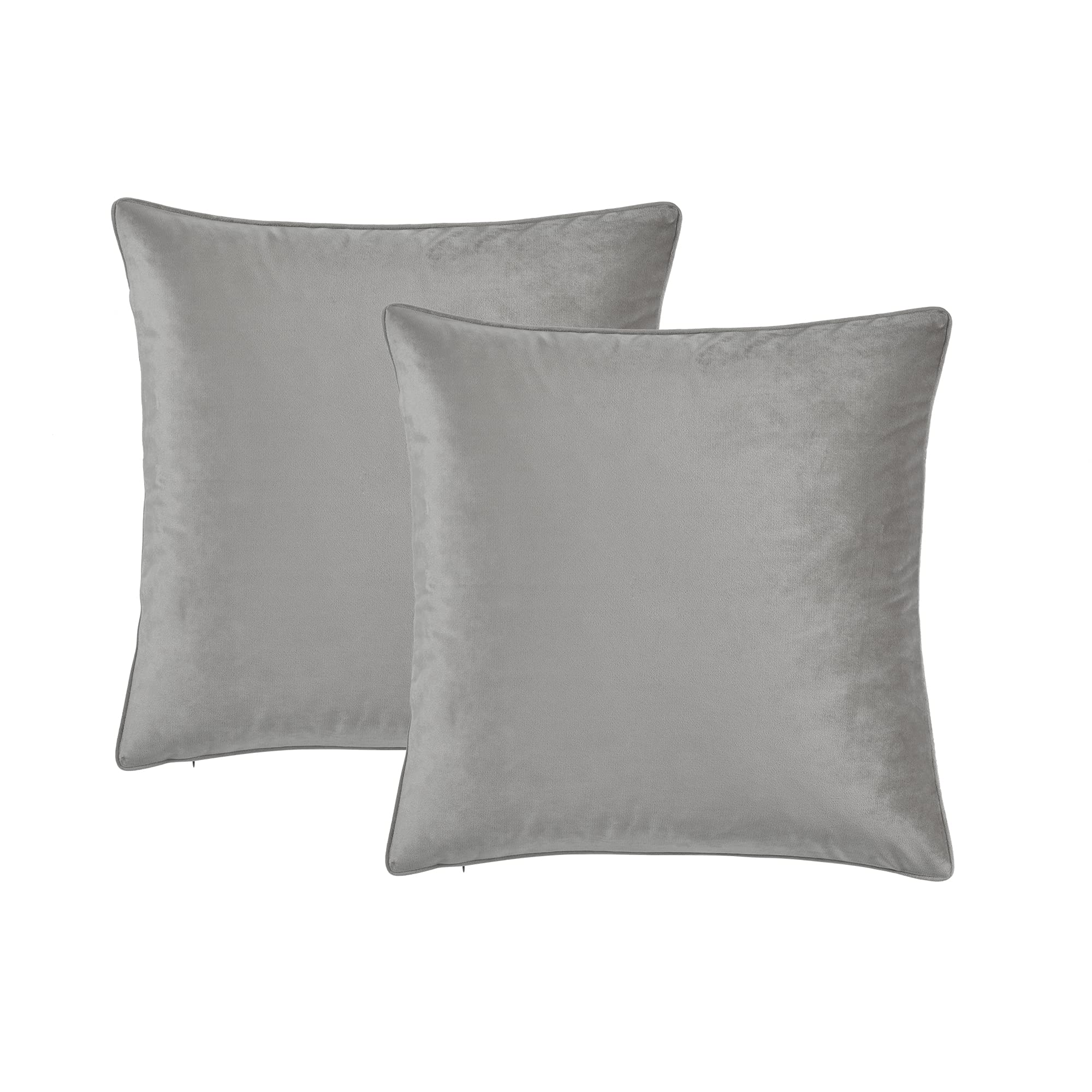 Luxury Velvet Decorative Throw Pillow Covers Set of 2 - 20x20 Inches Square Pillow Cases for Sofa, Bed, Chair - Soft Dark Gray Home Decor Accent Pillows | Perfect for Living Room, Bedroom & Dorm Decor