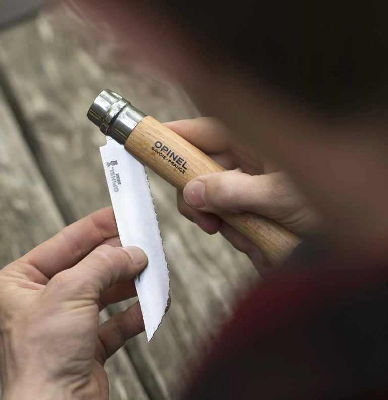 Opinel No.8 Stainless Steel Folding Knife - Camping, Hiking & Outdoor Cooking Essential - Perfect for Picnics & Backpacking Adventures
