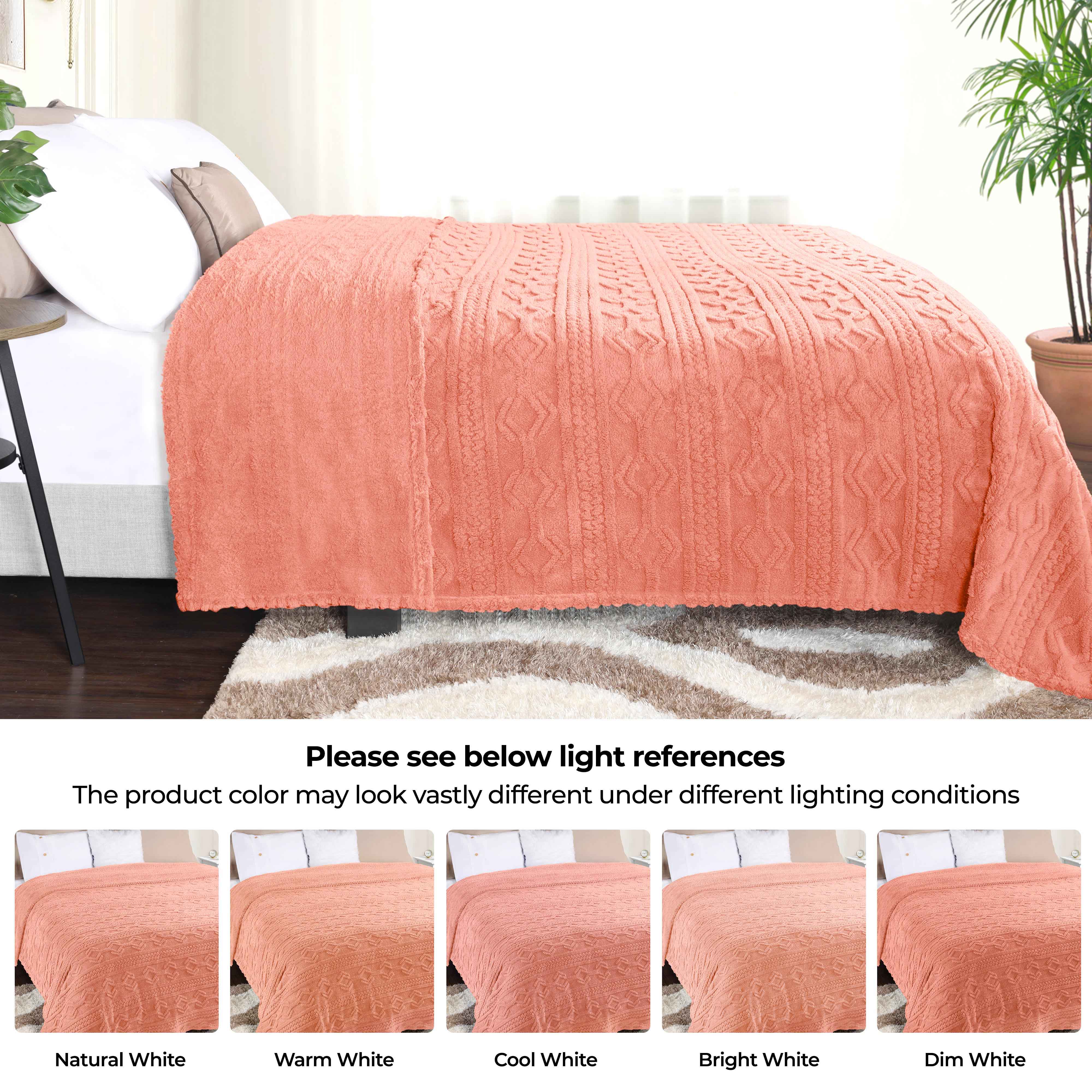 Arctic Boho Jacquard Plush Fleece Blanket - Ultra Soft & Warm Winter Throw for Couch, Bed, Sofa - Perfect for Home Decor, Cozy Nights & Gift Giving