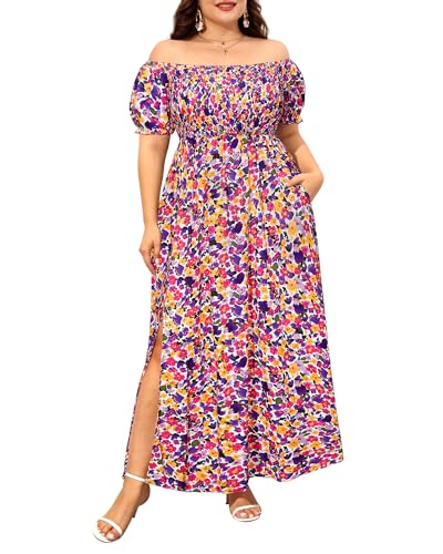 Purple Floral White