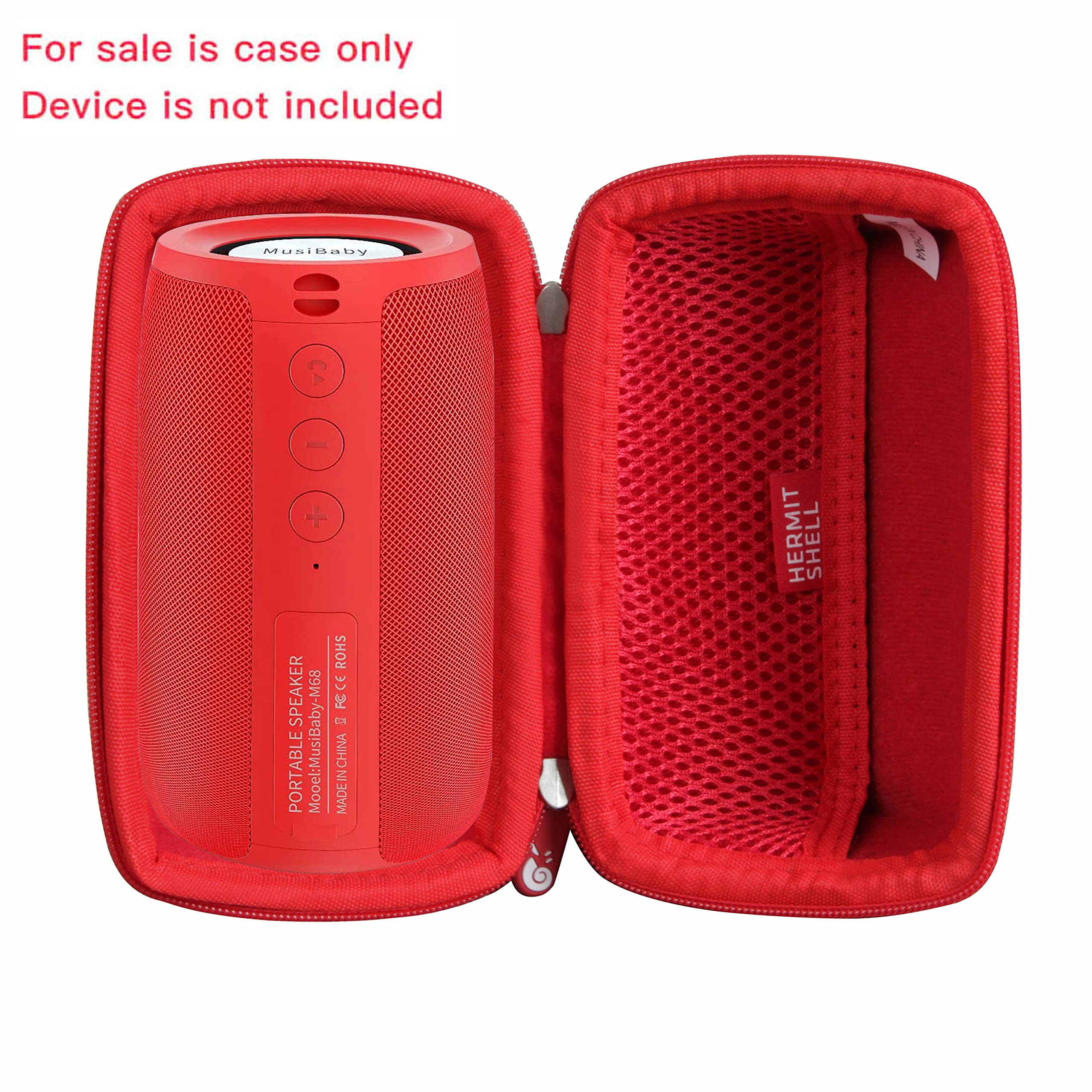 Hermitshell Hard Travel Case for MusiBaby Bluetooth 5.0 Speaker - Protective Cover for 2.0 Upgrade Version (Red) | Durable EVA Shell for Outdoor, Travel & Home Use