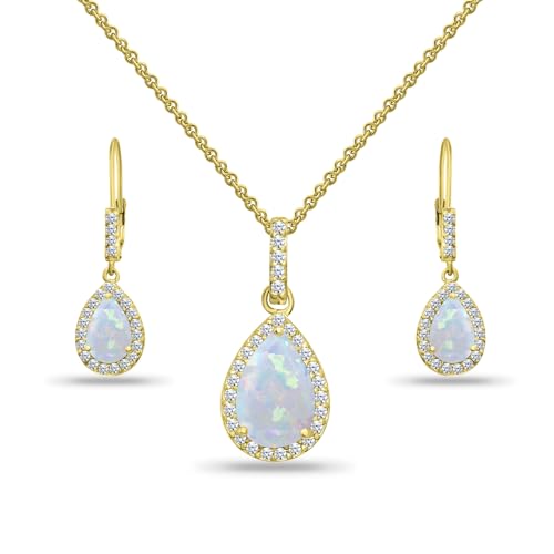 Synthetic Opal - Yellow Gold