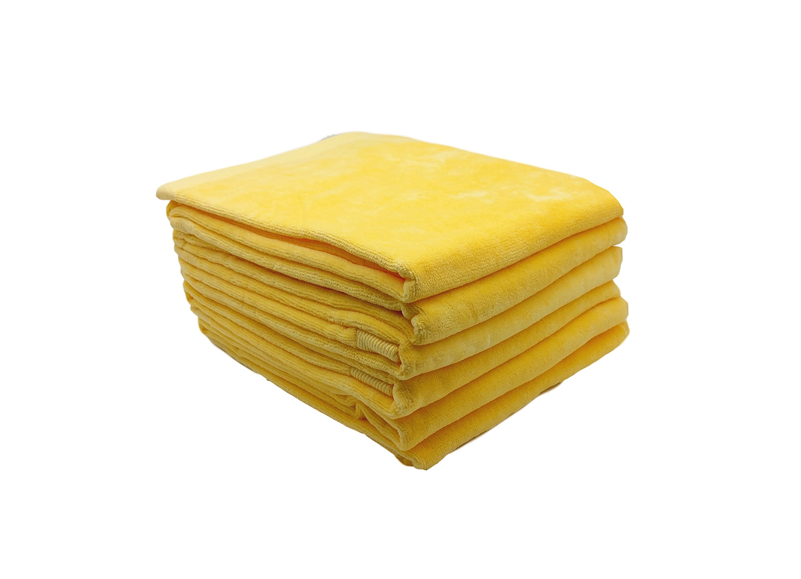 Premium Hand Cotton Velour Towels - Soft & Absorbent Bath & Spa Towel Set of 6 (Yellow) - Perfect for Bathroom, Gym, Beach & Luxury Home Use