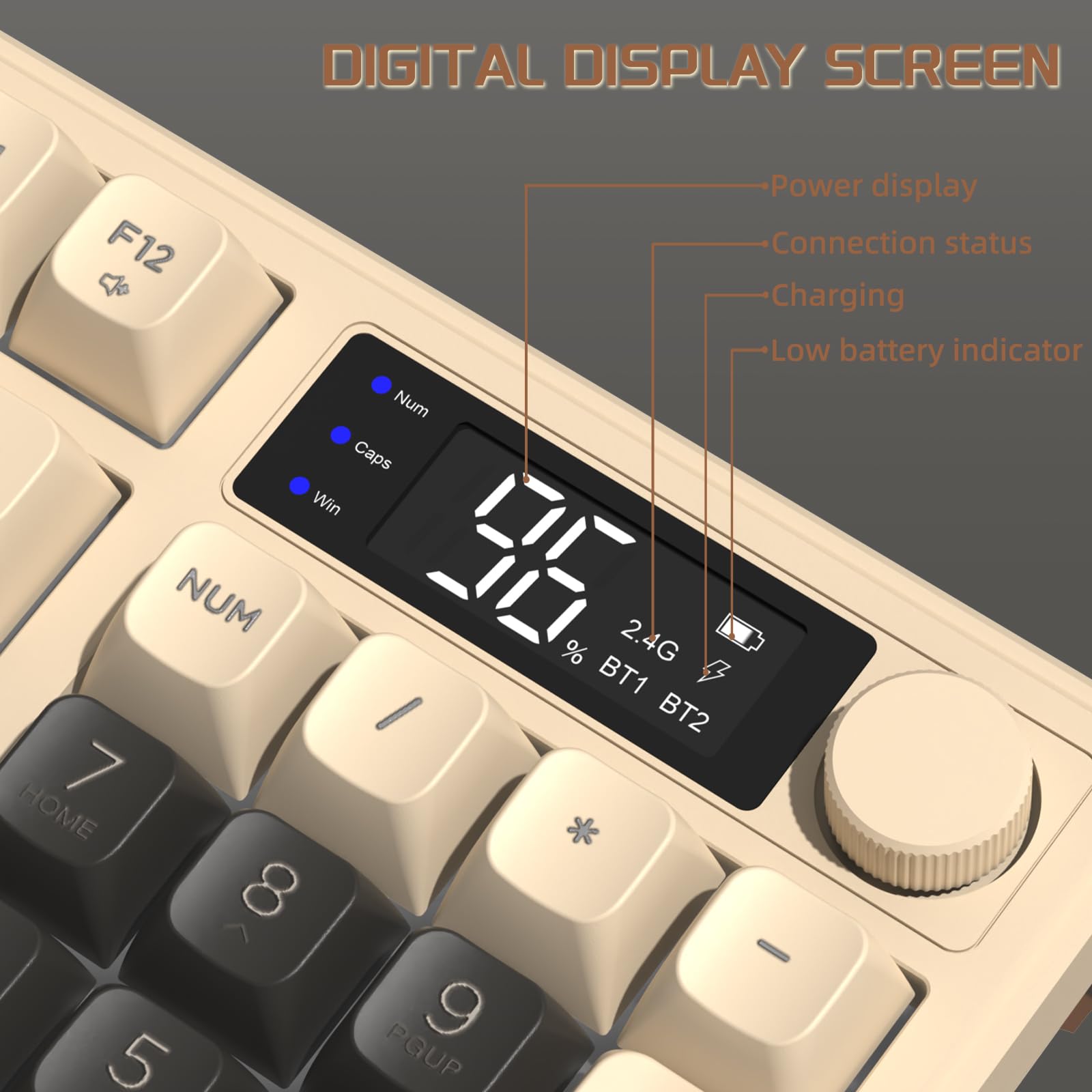 Freewolf M96 Wireless Gaming Keyboard - Bluetooth/2.4G, RGB Backlit, PBT Keycaps for Win/Mac - Perfect for Gaming & Office Work