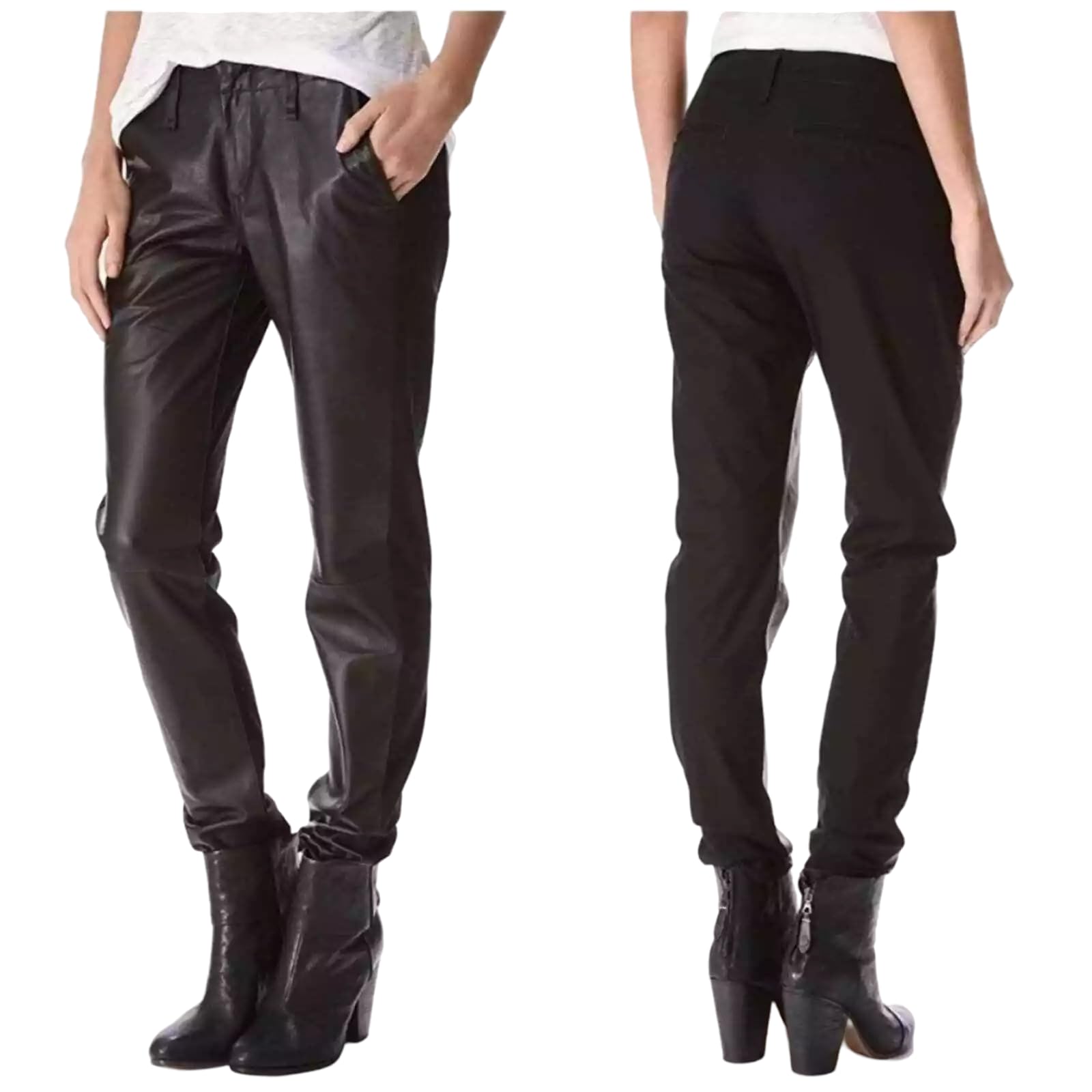rag & bone Women's Black Hyde Portobello High-Rise Skinny Pants Size 27 - Stylish Slim Fit Trousers for Work, Office & Night Out