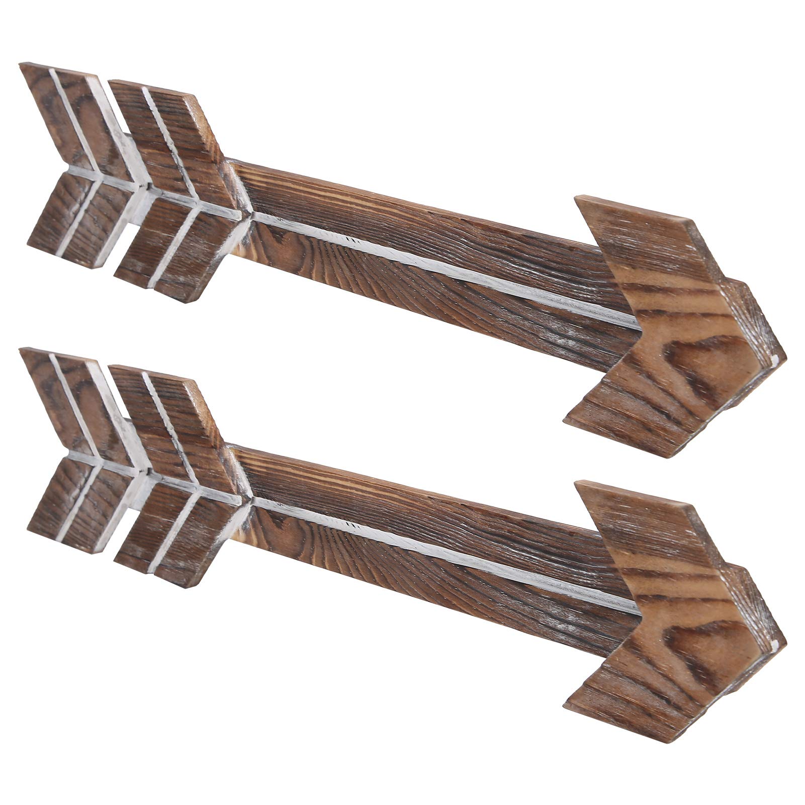 Rustic Wooden Arrows Decor Set of 2 - Handcrafted Brown Wood Wall Hanging for Wedding, Home, Courtyard & Farmhouse Decor - Perfect for Rustic Room, Outdoor Patio and Boho Chic Interior Design