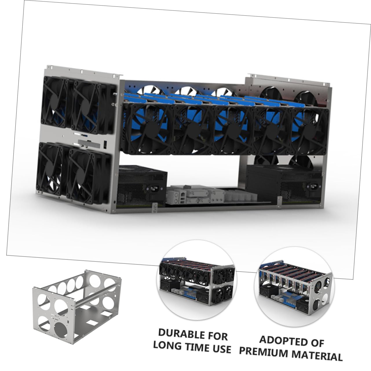 Mikikit Mining Rig Frame - GPU Mounting Bracket for Cryptocurrency Mining, PC Video Card Holder, Computer Case Accessory for Efficient Mining Setup | Perfect for Ethereum, Bitcoin & Crypto Mining Rigs