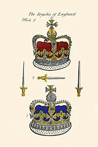 Regalia of England - Vintage Crown Art Reproduction Print by Buyenlarge | Rare Historical Decor for Home, Office & Royalty-Themed Events