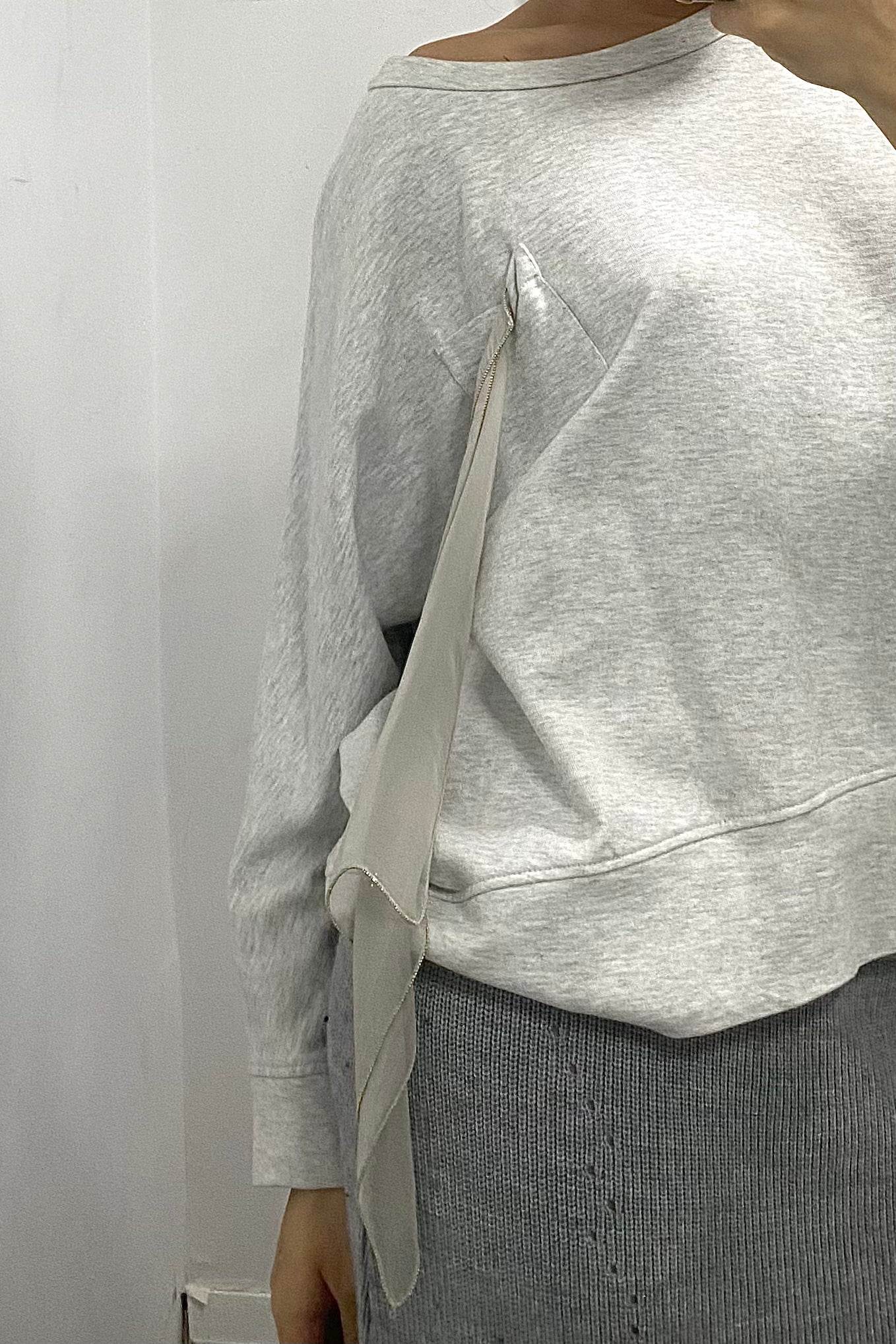 Brunello Cucinelli Grey Monili Scarf Sweatpants for Women - Size L (10) - Soft Cotton Lounge Pants for Casual Wear, Travel & Home Comfort